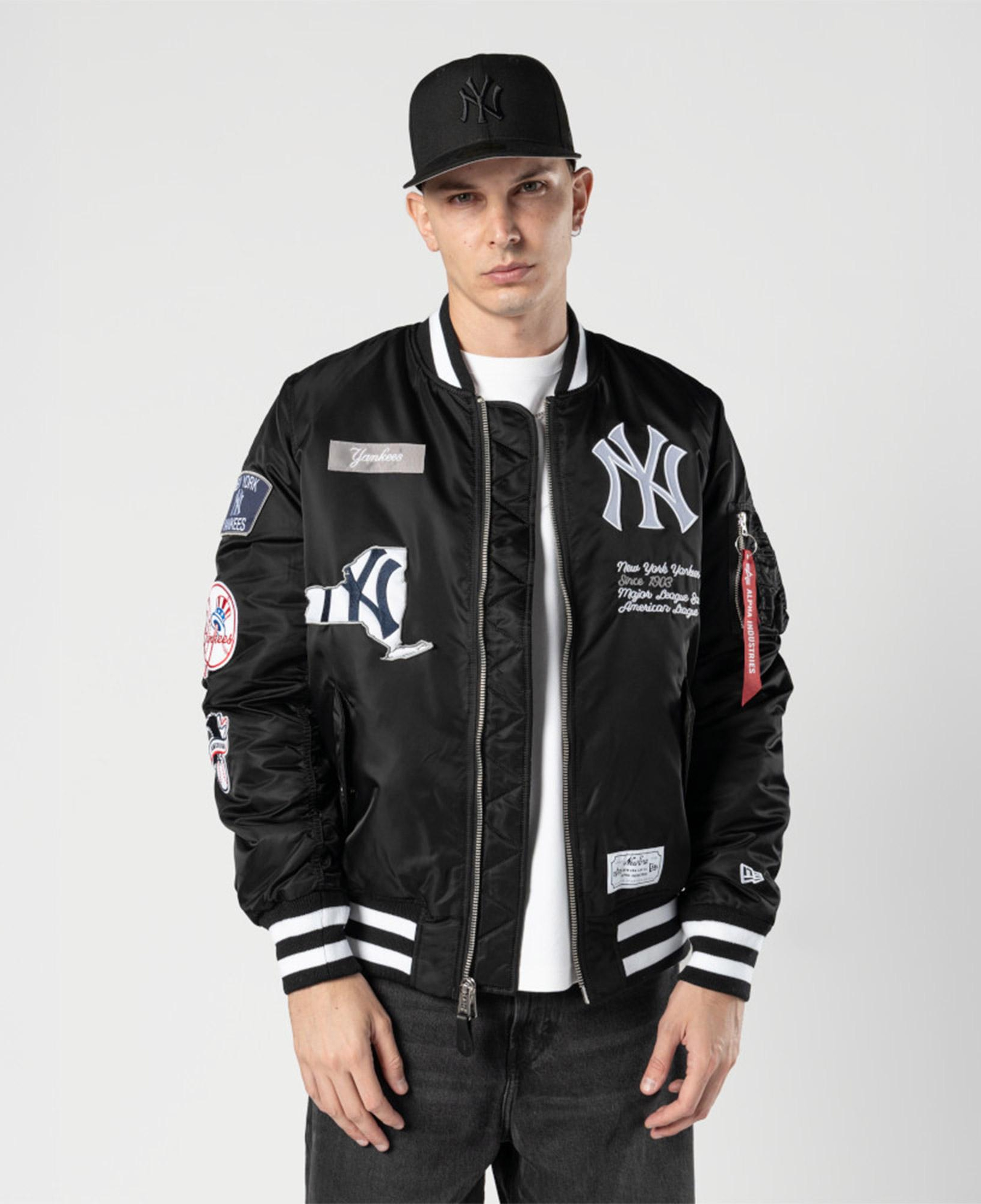 Alpha Industries x New Era New York Yankees MA-1 Bomber Erkek Siyah Mont