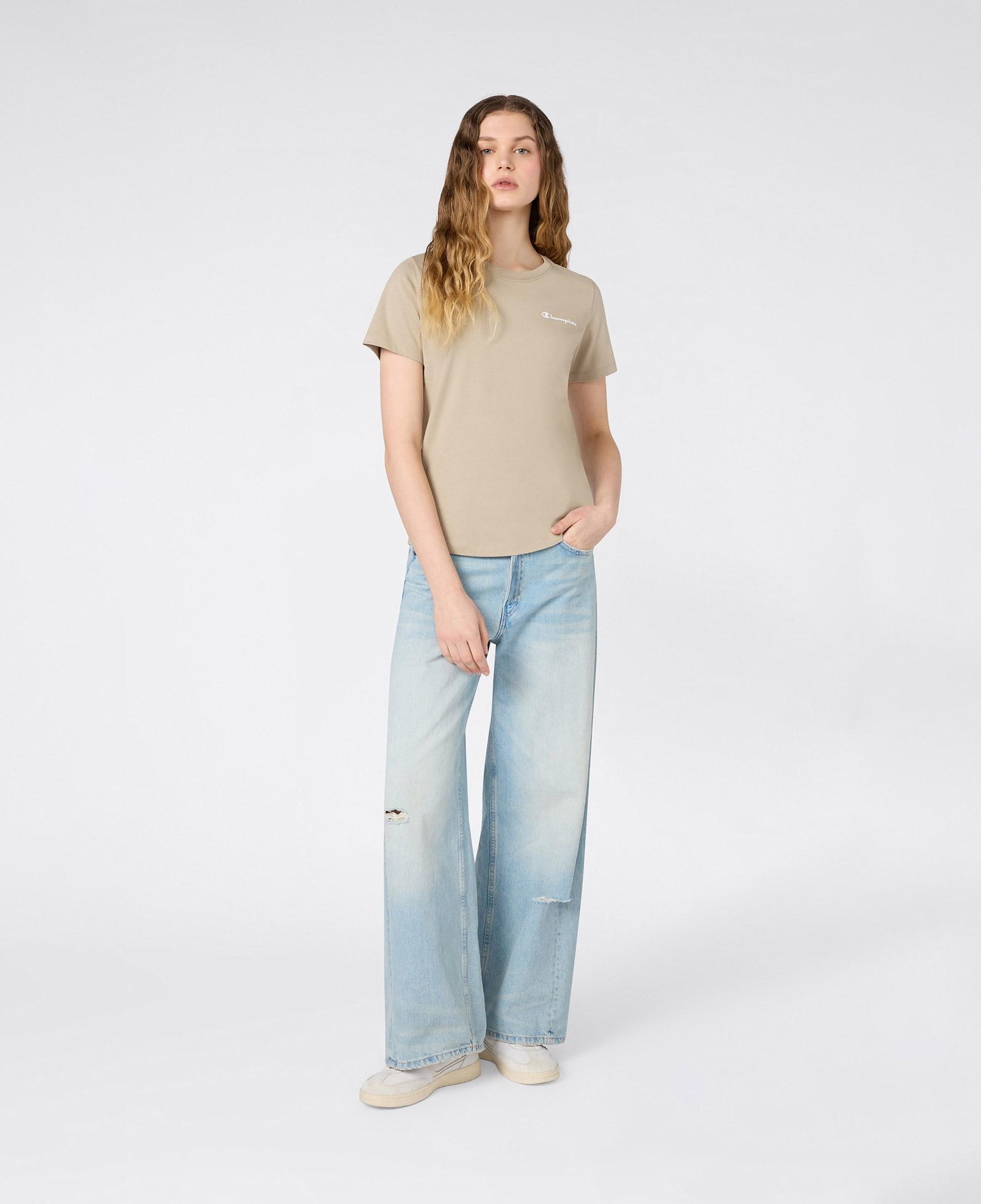 Champion SS Regular Fit Kadın Bej T-Shirt