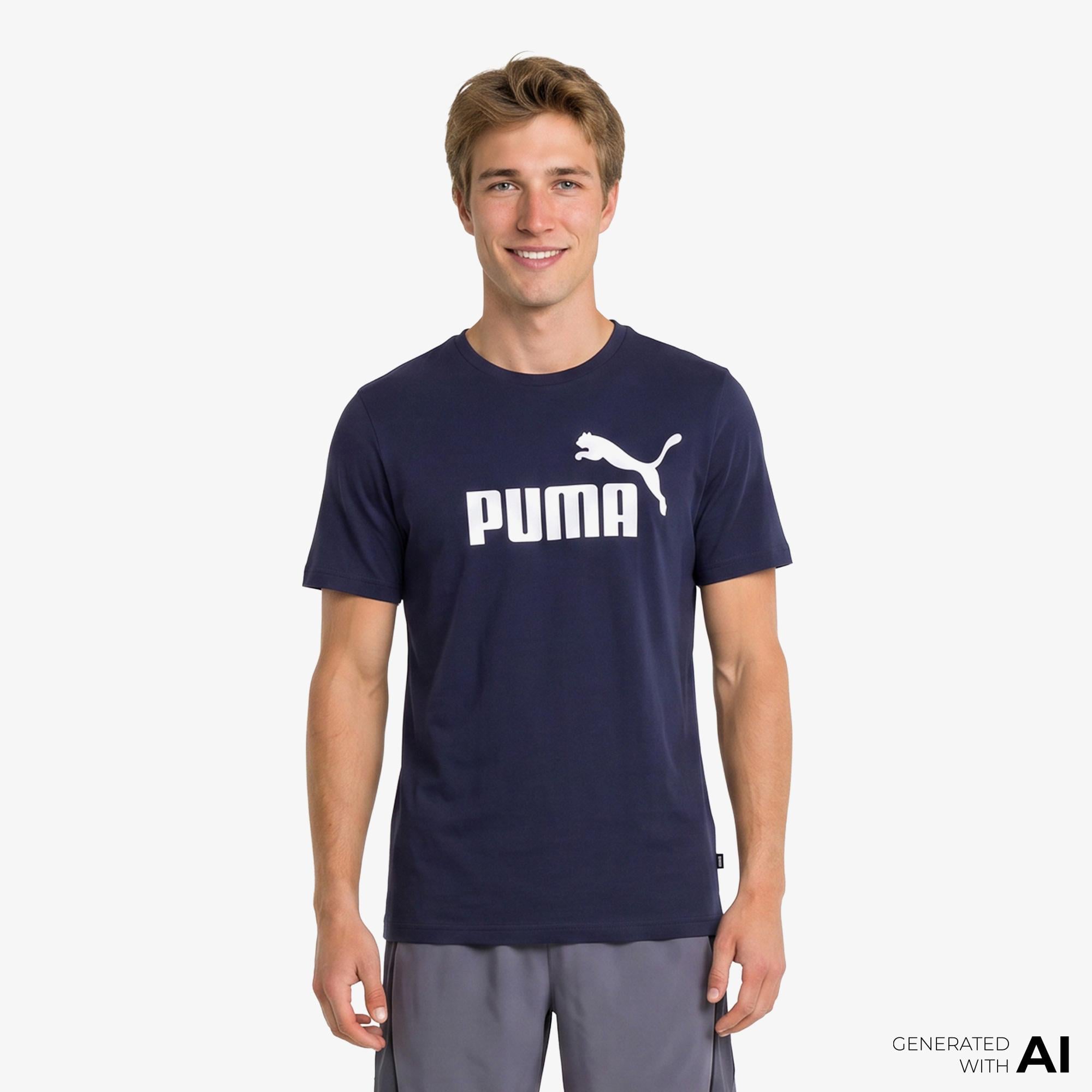 Puma ESS Logo Erkek Lacivert T-Shirt