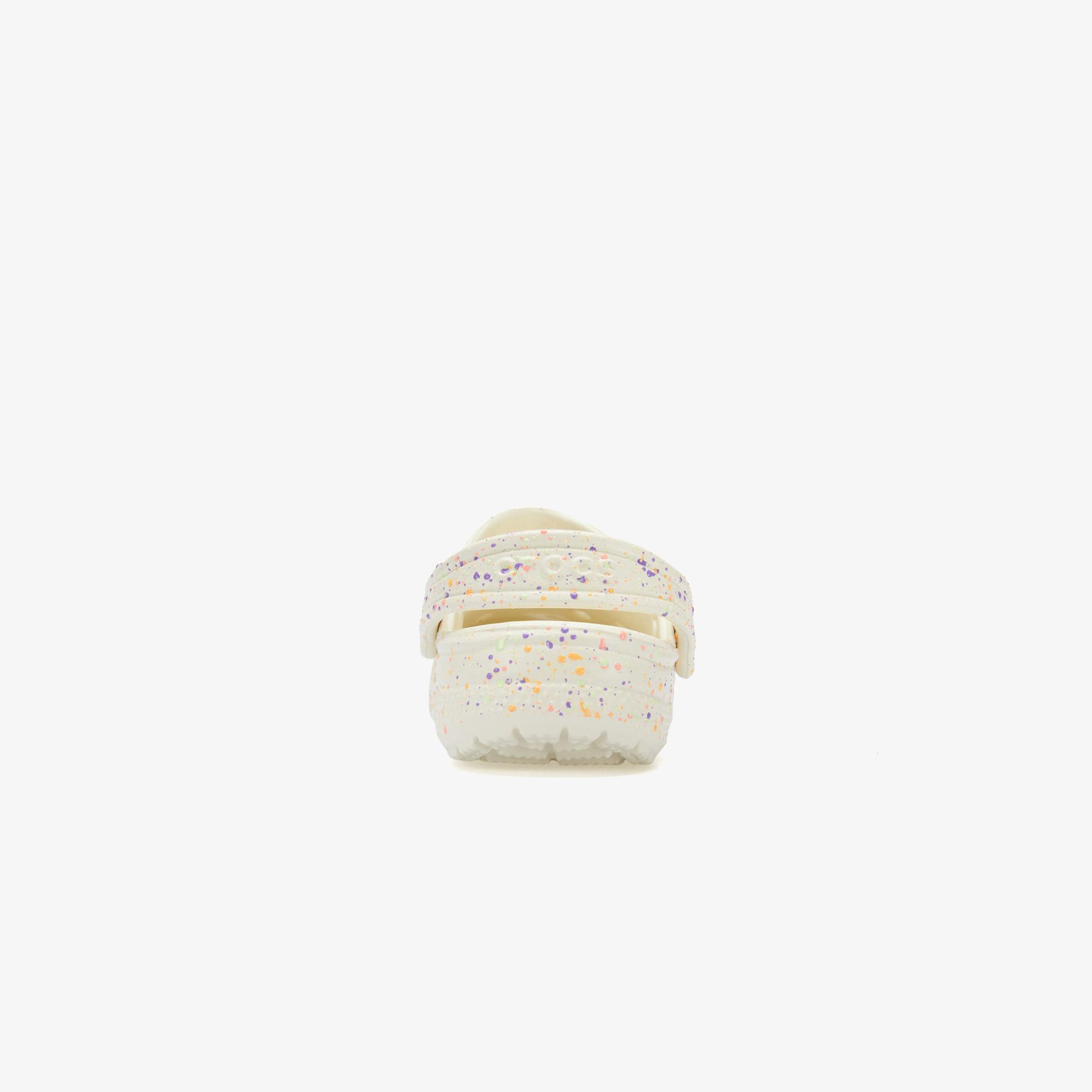 Crocs Classic Glow Paint Splatter Çocuk Krem Rengi Terlik