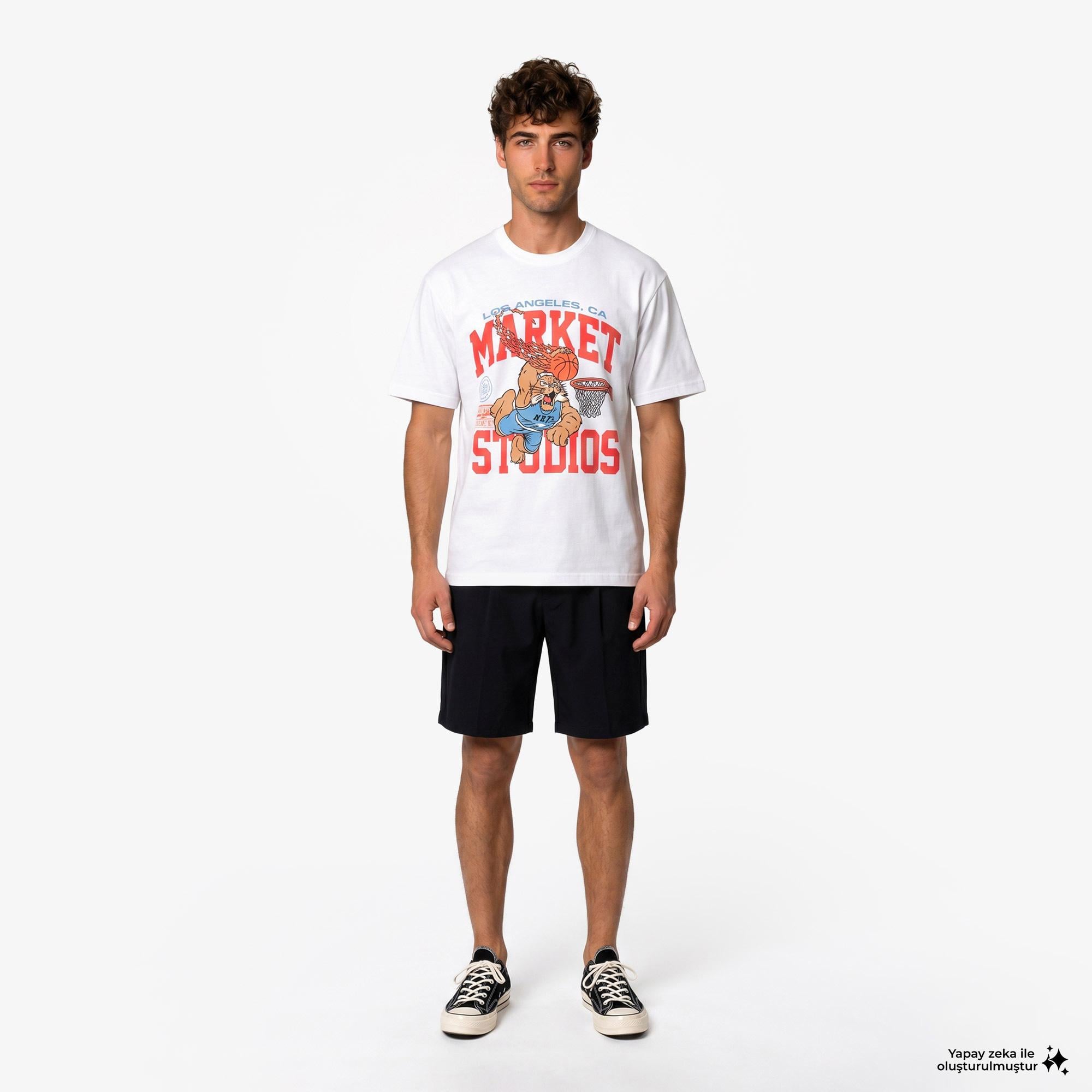 Market Ballin Bobcat Erkek Beyaz T-Shirt