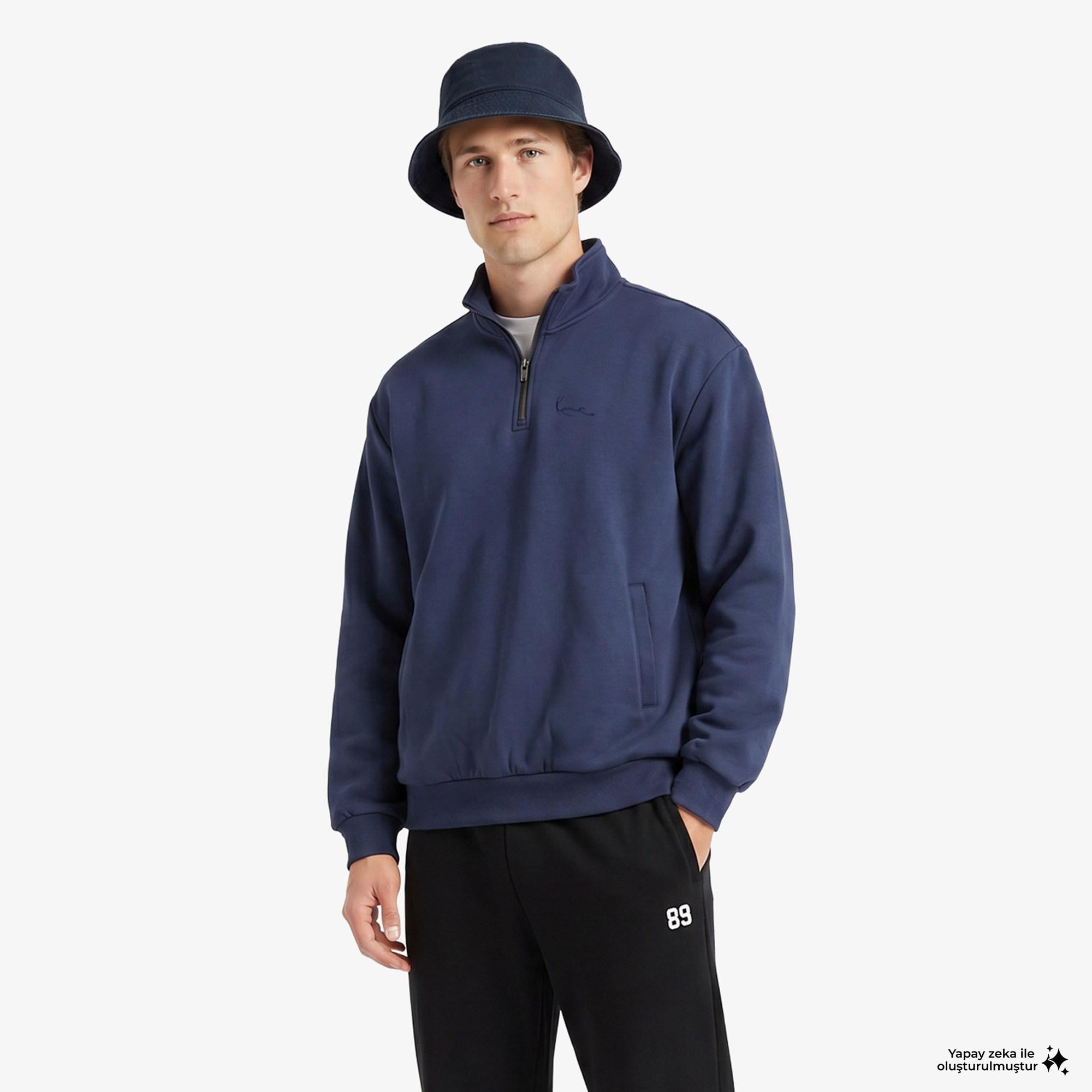 Karl Kani Signature Oversized Troyer Erkek Mavi Ceket