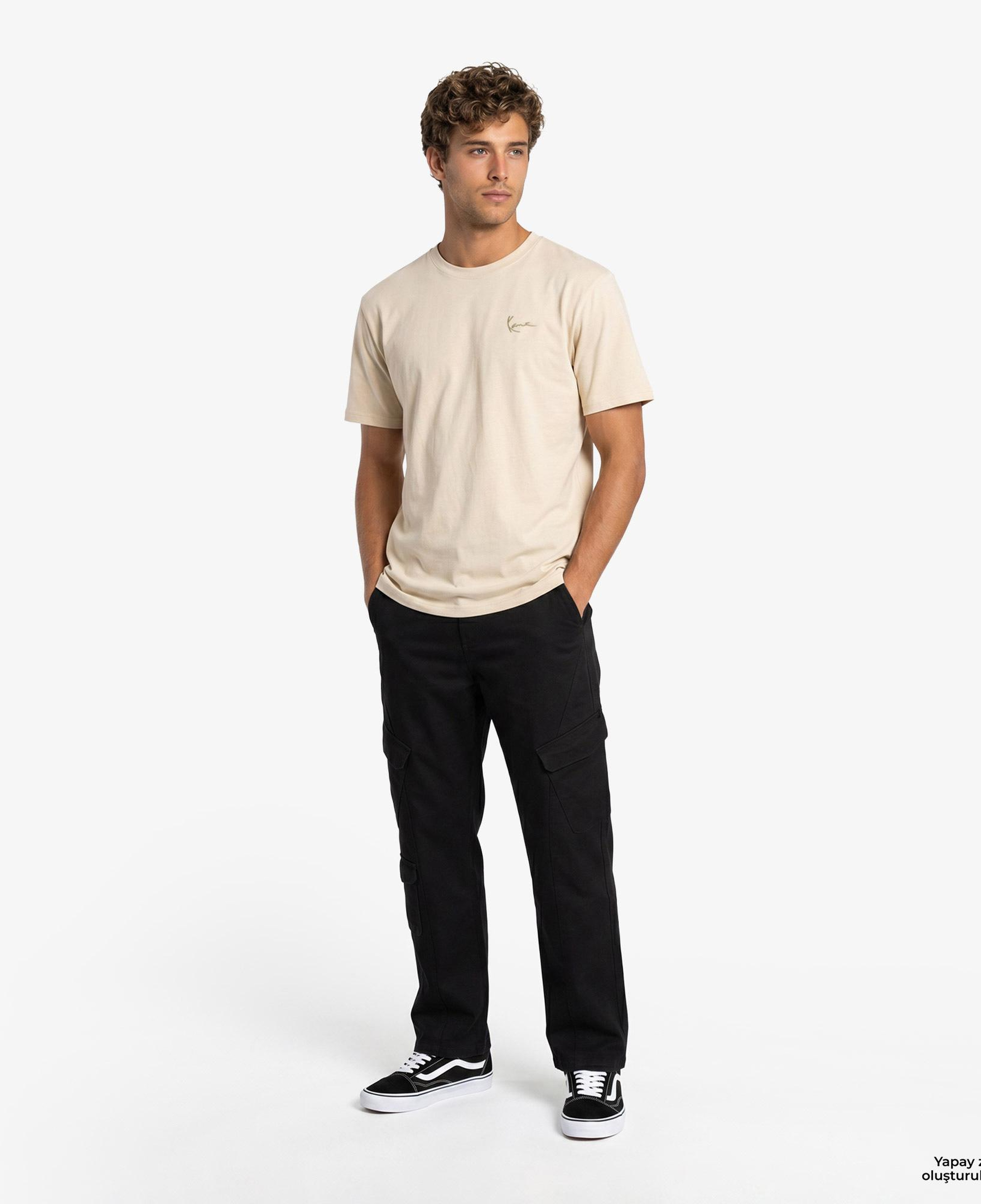 Karl Kani Slogan Boxy Erkek Bej T-Shirt