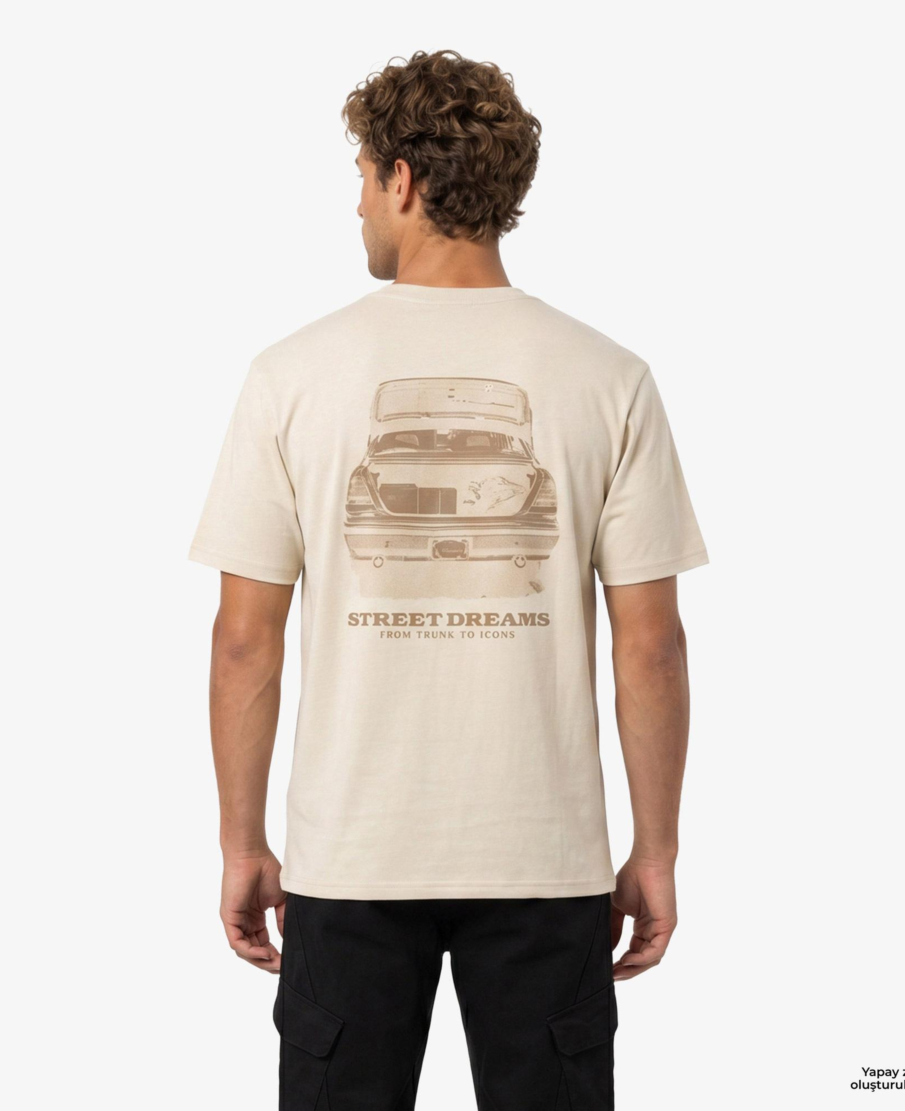 Karl Kani Slogan Boxy Erkek Bej T-Shirt