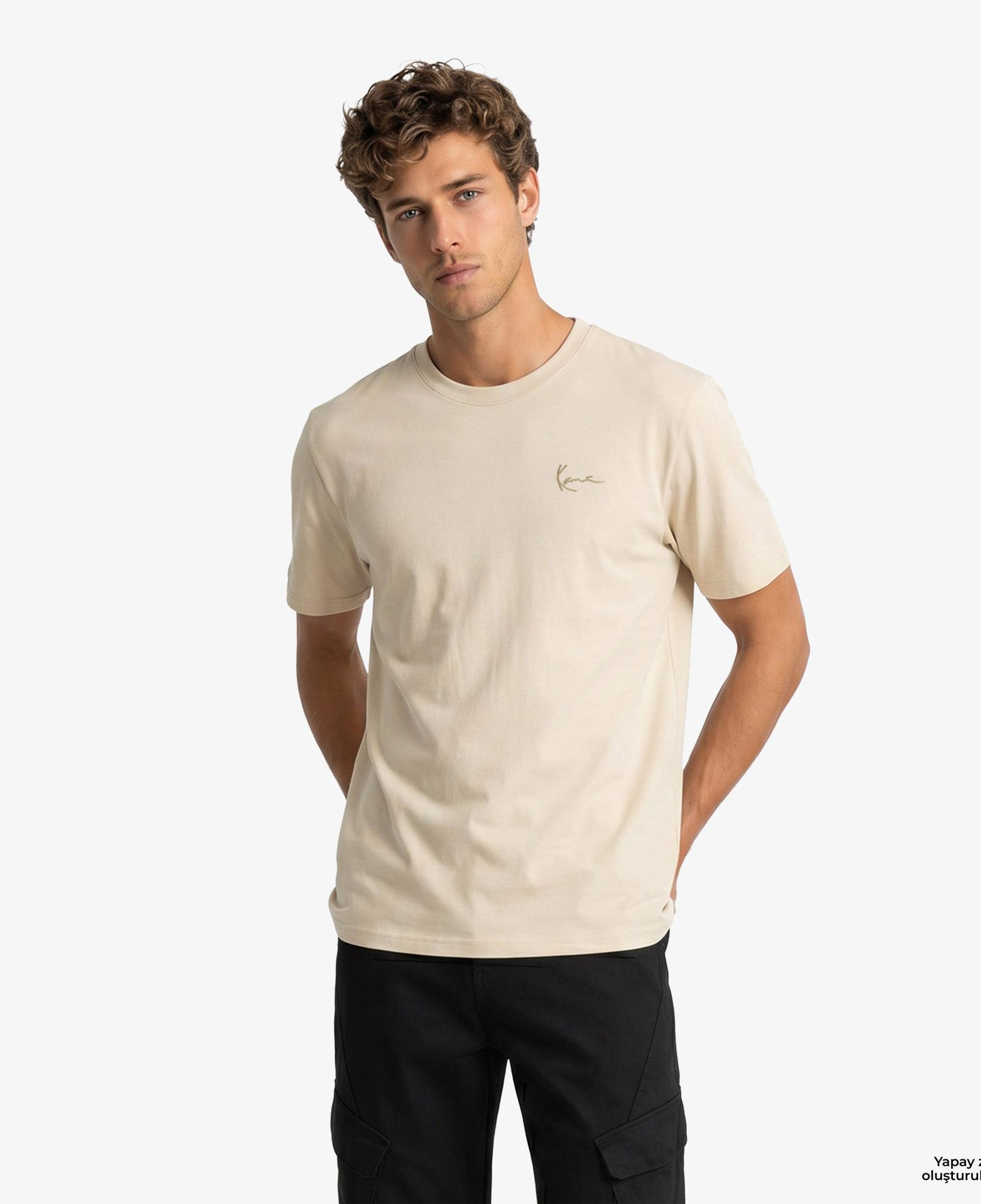 Karl Kani Slogan Boxy Erkek Bej T-Shirt