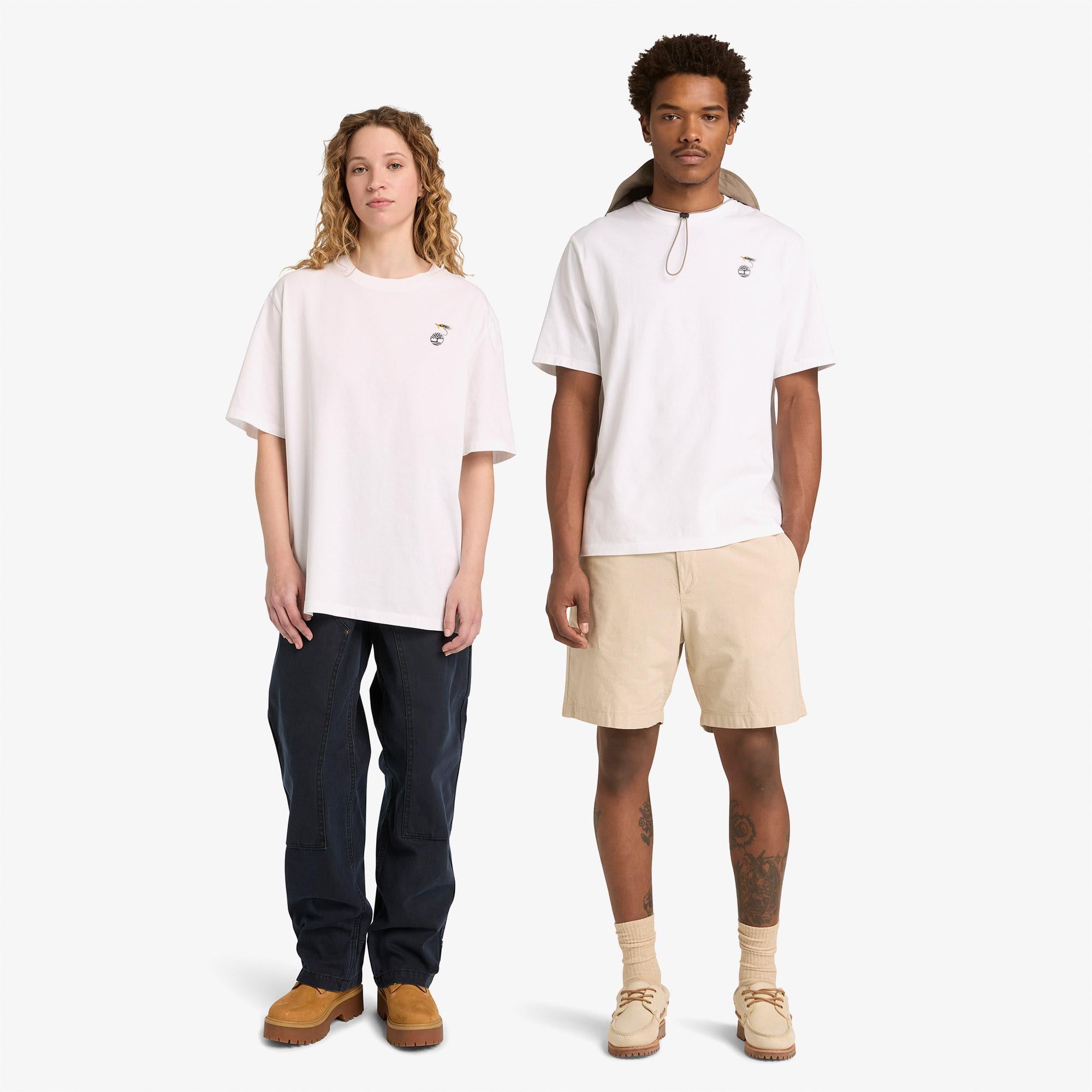 Timberland Slogan Erkek Beyaz T-Shirt