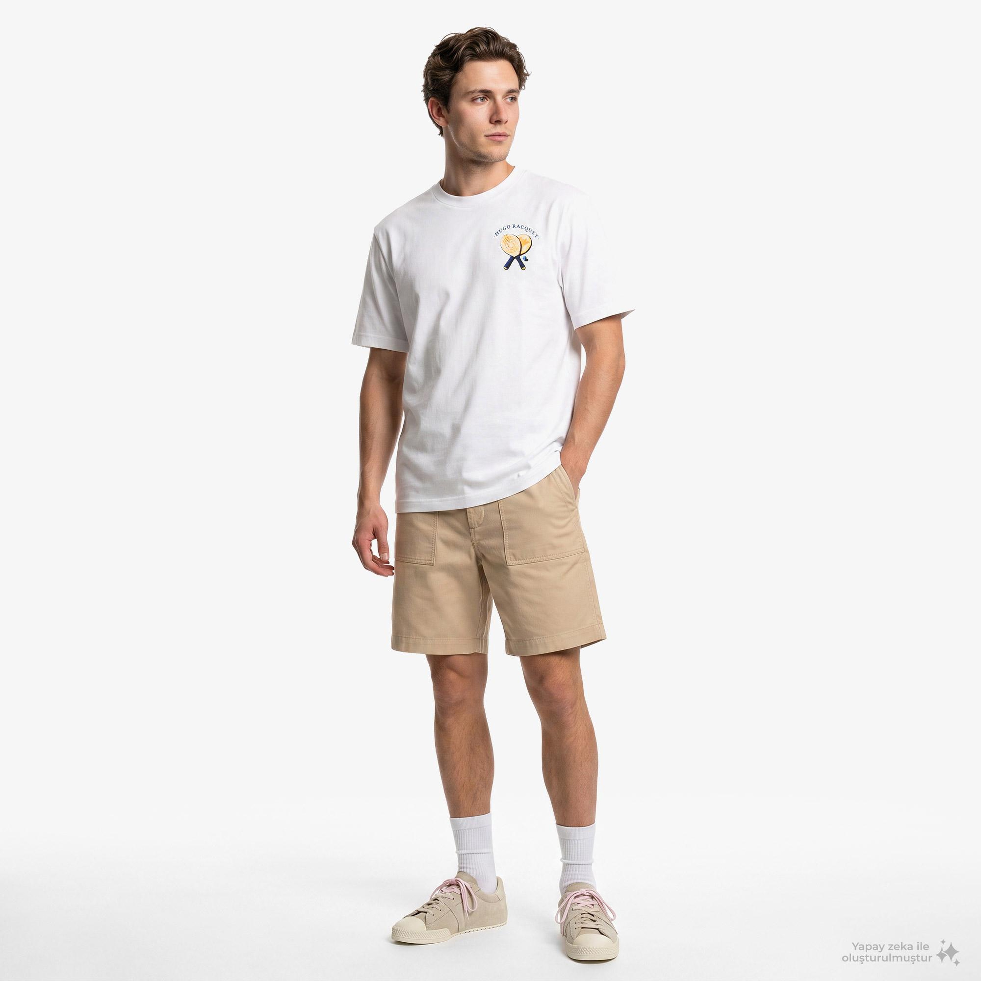 Hugo Nulaxo Erkek Beyaz T-Shirt