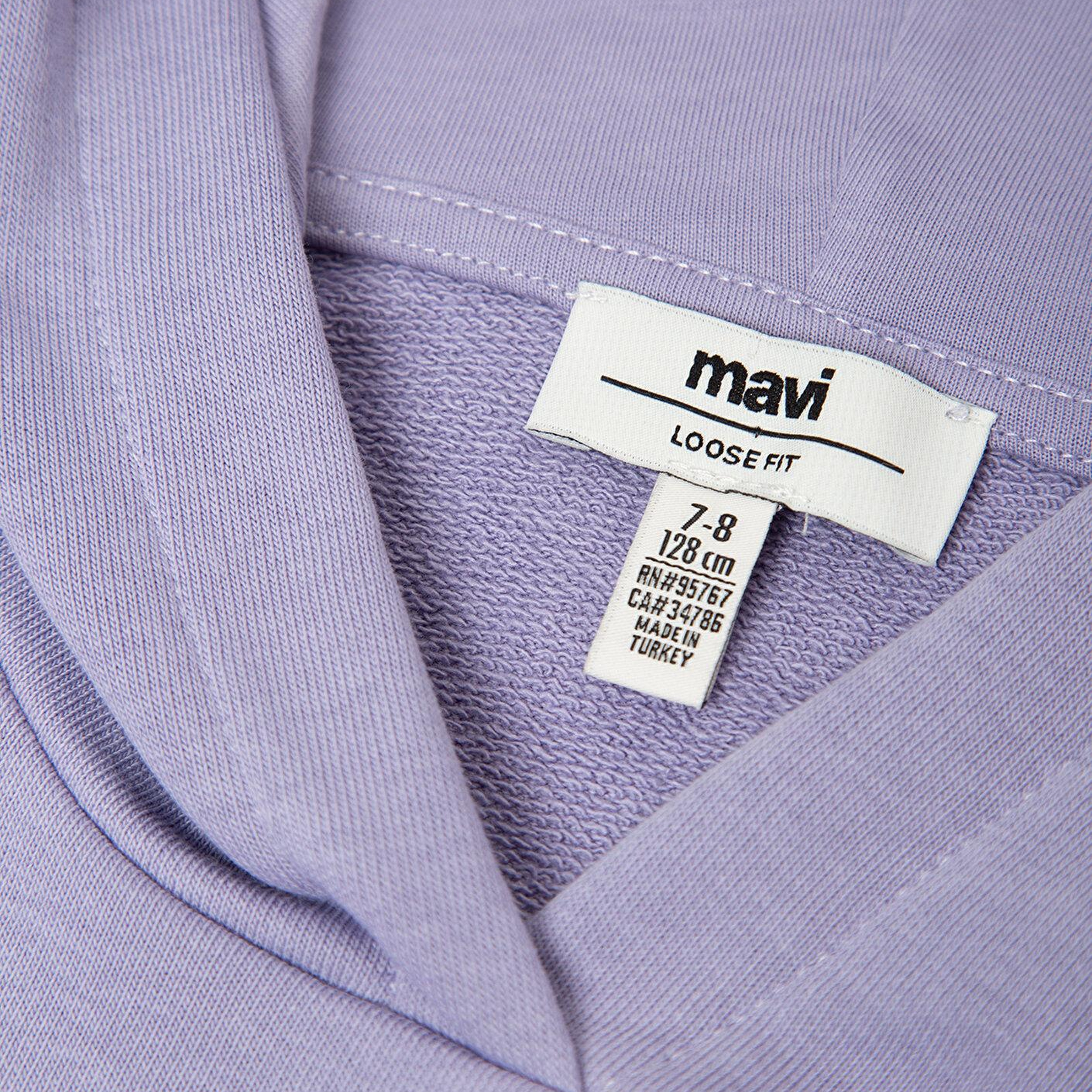 Mavi Mavi Logo Baskılı Kapüşonlu Mor Sweatshirt 7S10147-70557