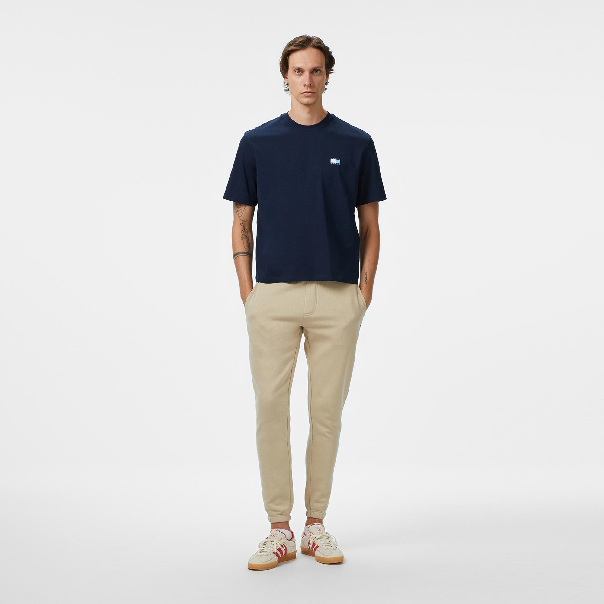 Tommy Jeans Regular Badge Play Erkek Mavi T-Shirt