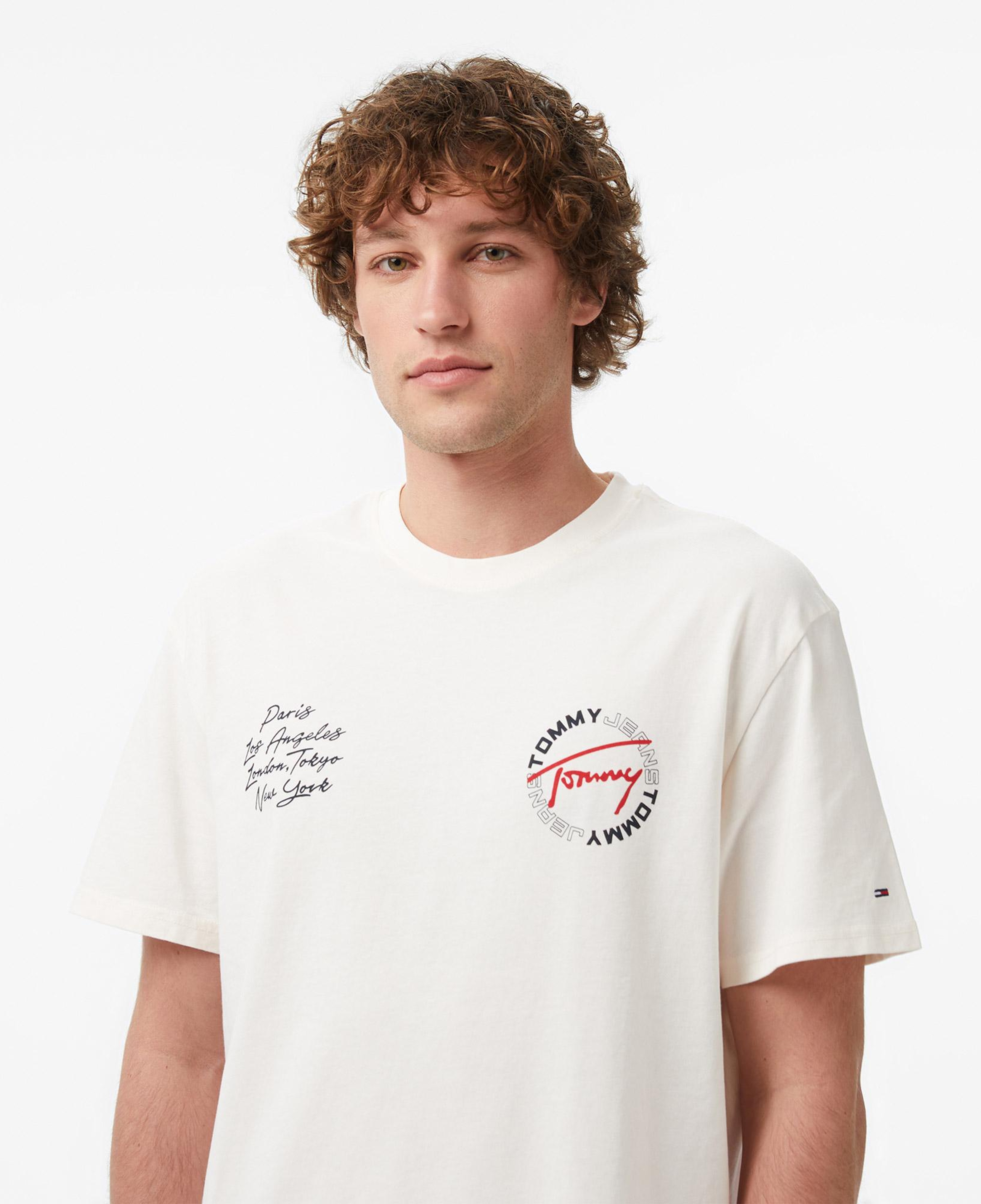 Tommy Hilfiger Relaxed Sign Circle Erkek Beyaz T-Shirt