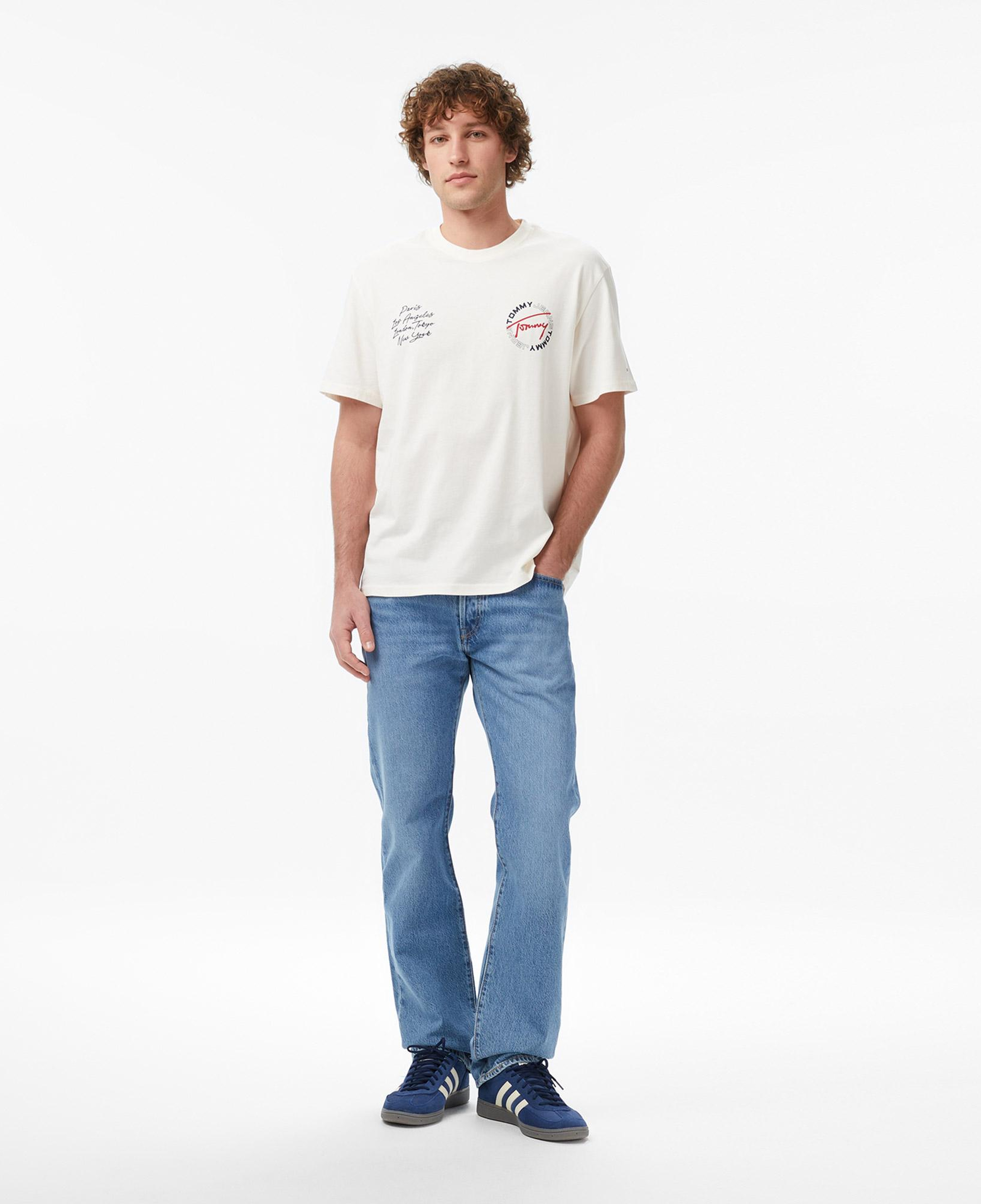 Tommy Hilfiger Relaxed Sign Circle Erkek Beyaz T-Shirt