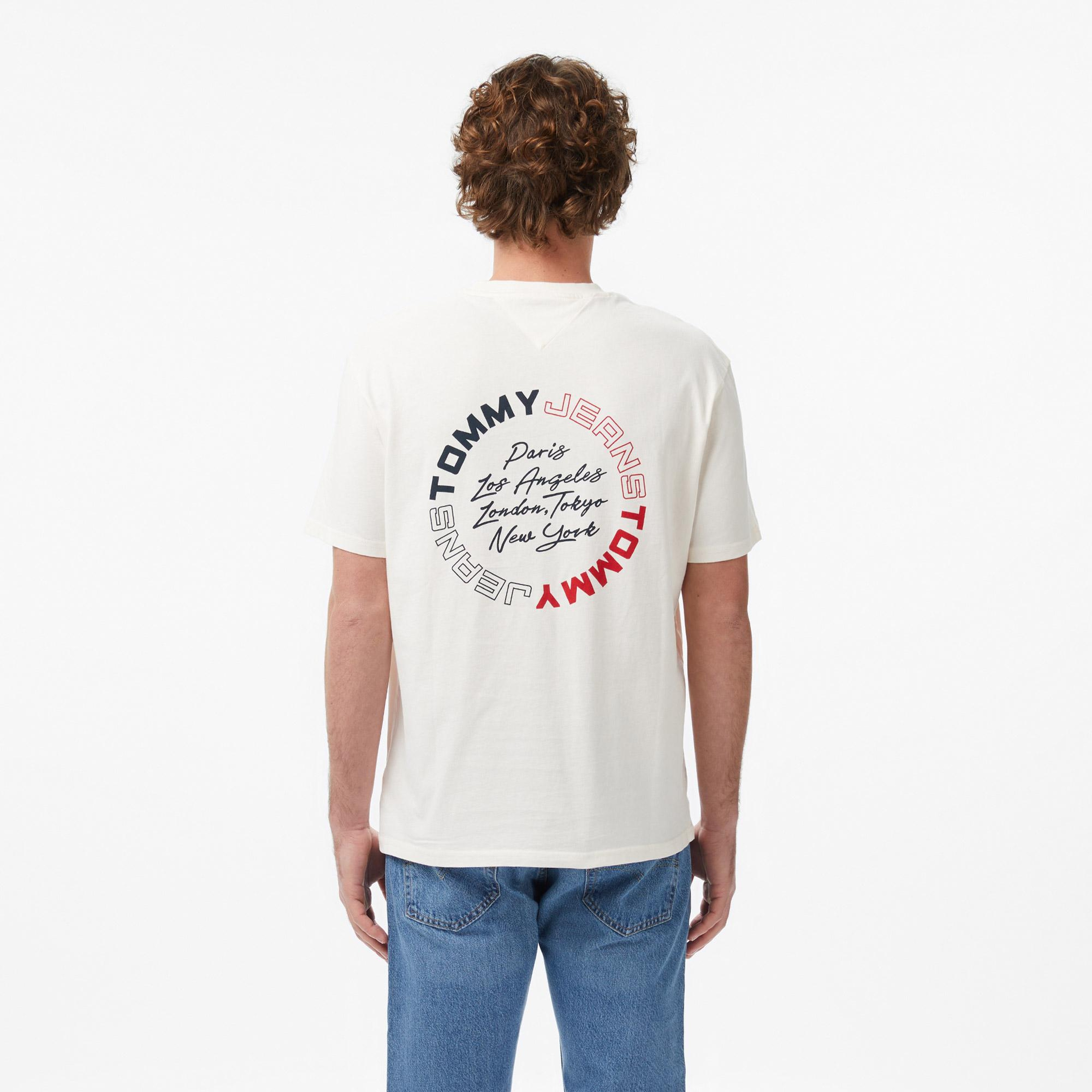 Tommy Hilfiger Relaxed Sign Circle Erkek Beyaz T-Shirt