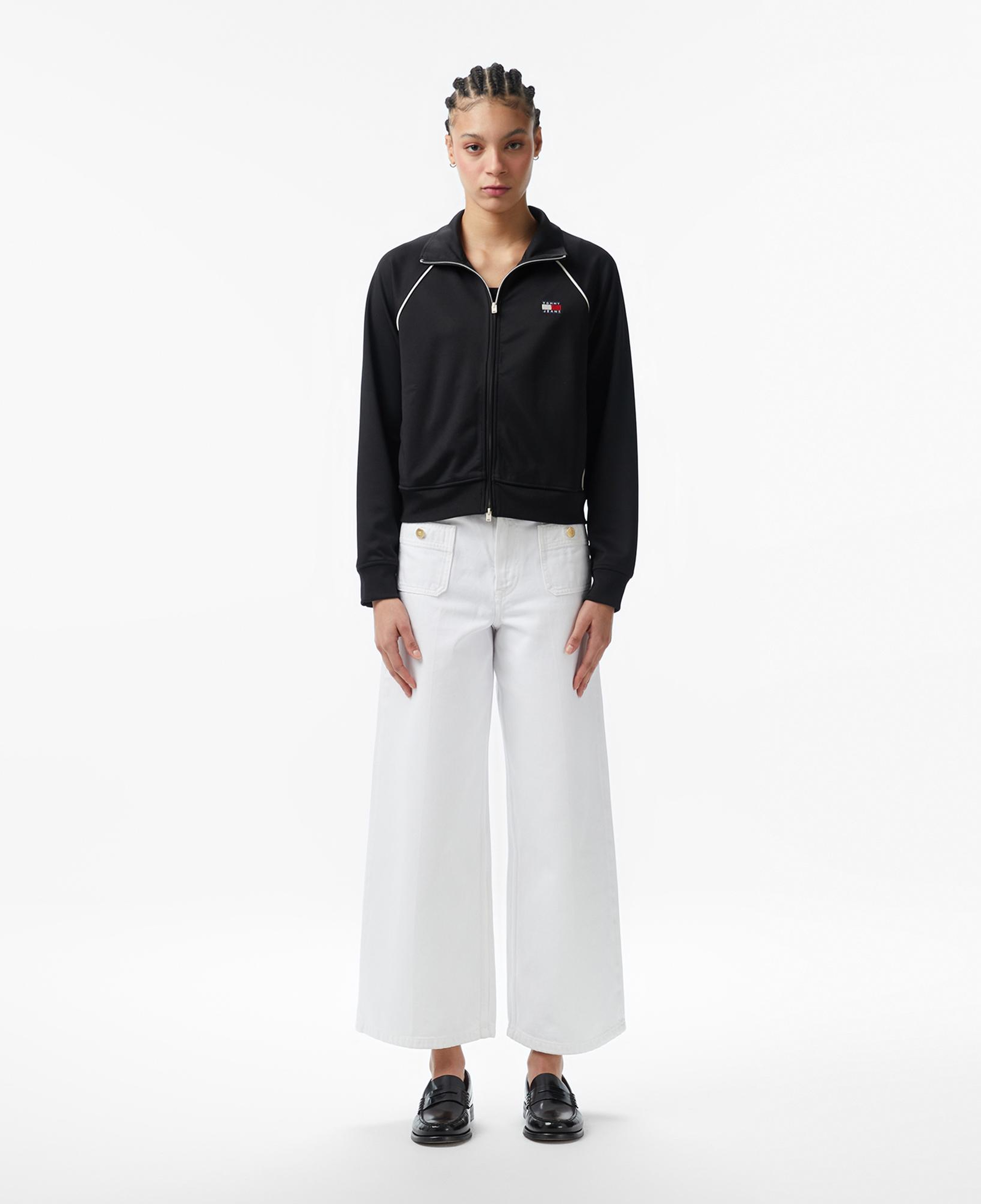 Tommy Hilfiger Jeans Badge Interlock Knit Track Kadın Siyah Ceket