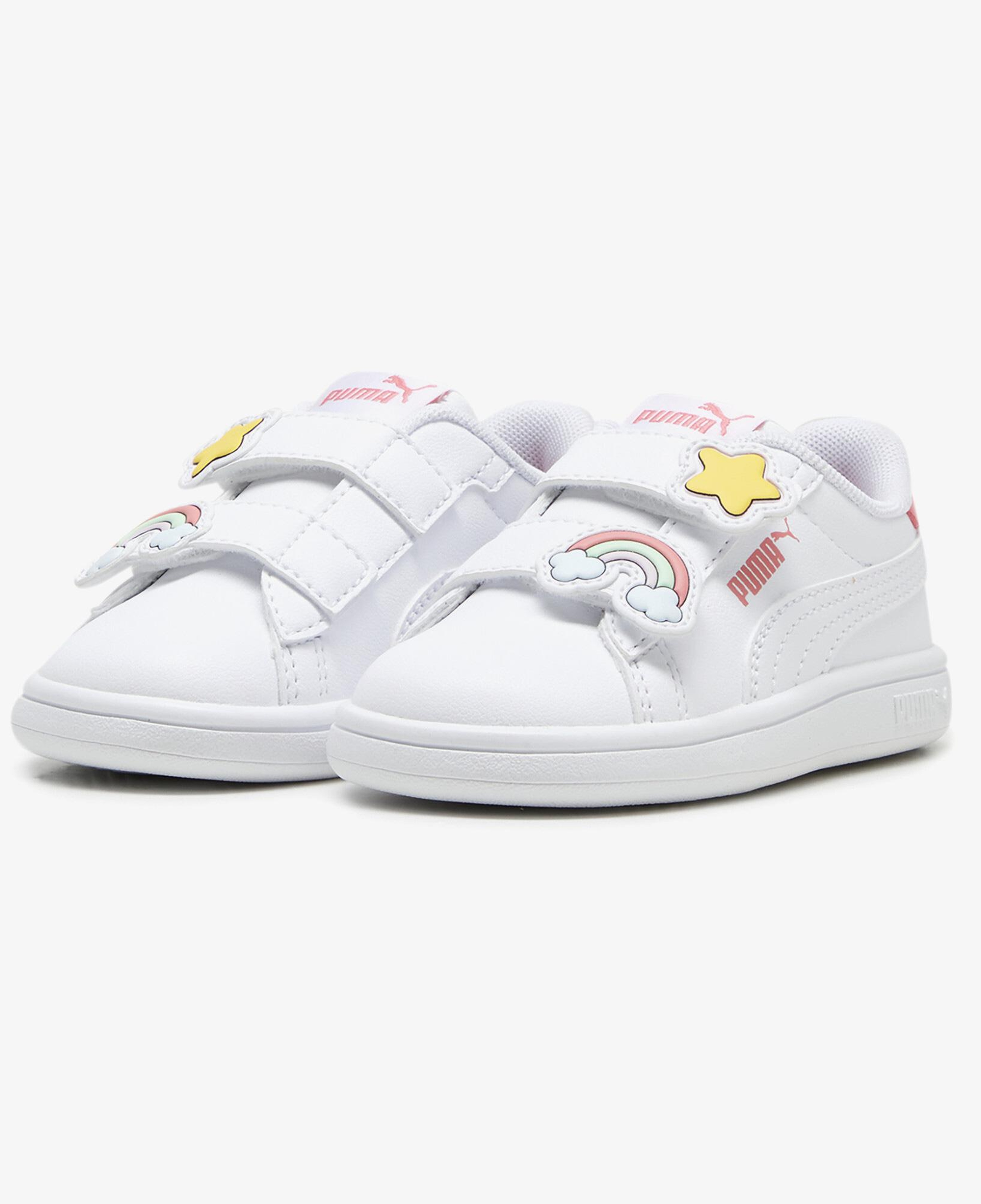 Puma Smash 3.0 Badges Bebek Beyaz Spor Ayakkabı