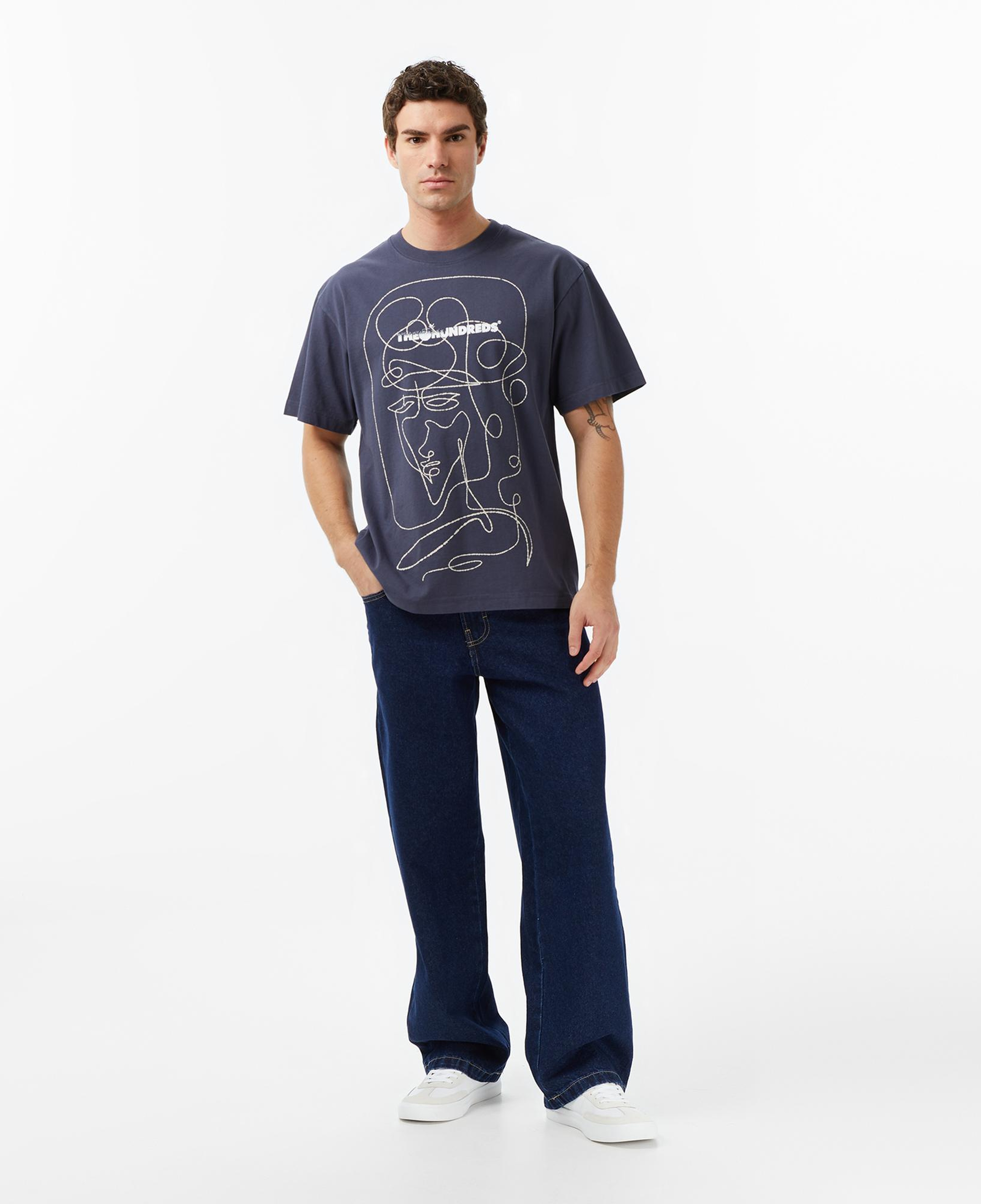 The Hundreds Live in Chaos Erkek Lacivert T-Shirt