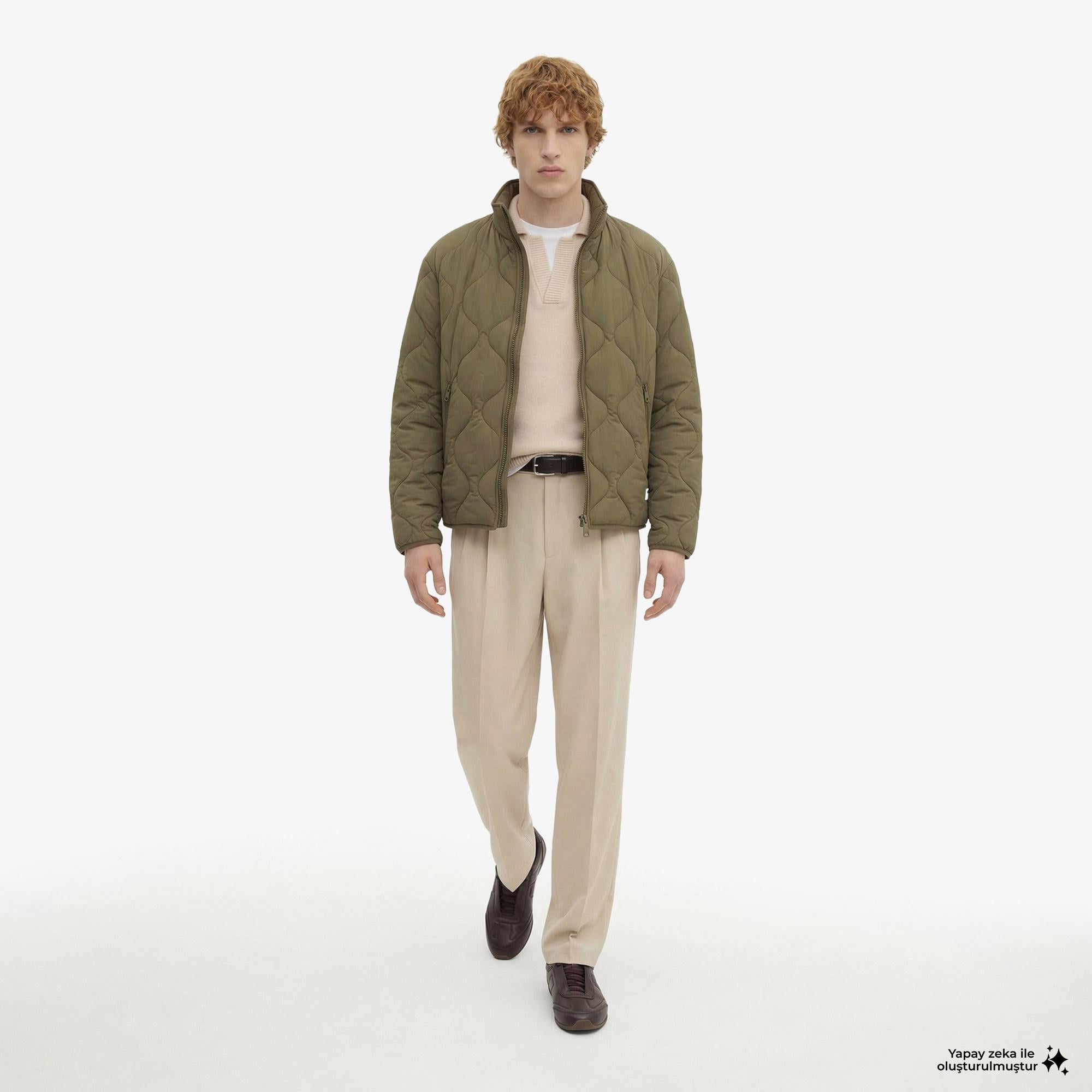 Hugo Boss Bodo Triple Stitching Erkek Yeşil Ceket