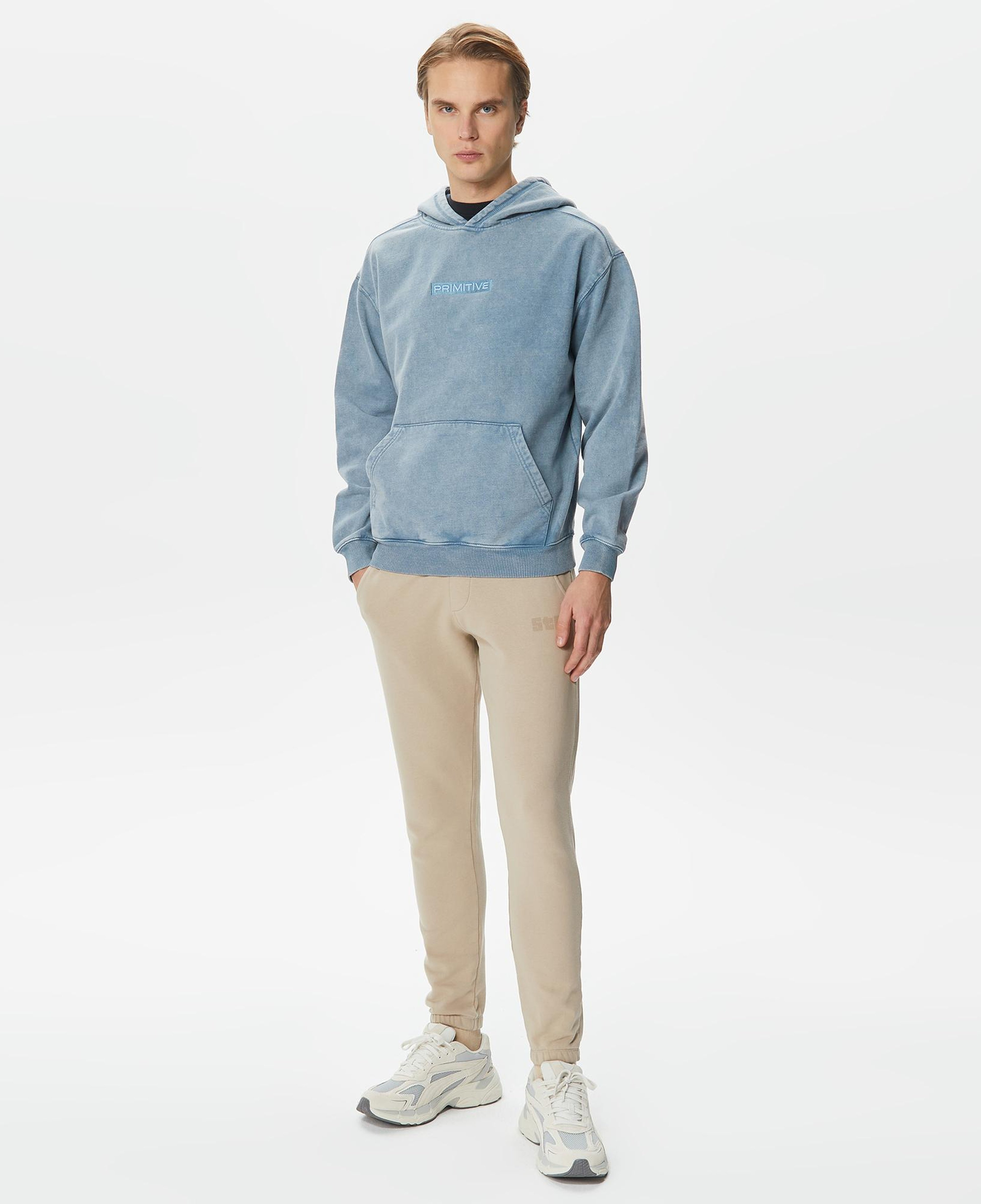 Primitive Euro Vintage Erkek Mavi Hoodie