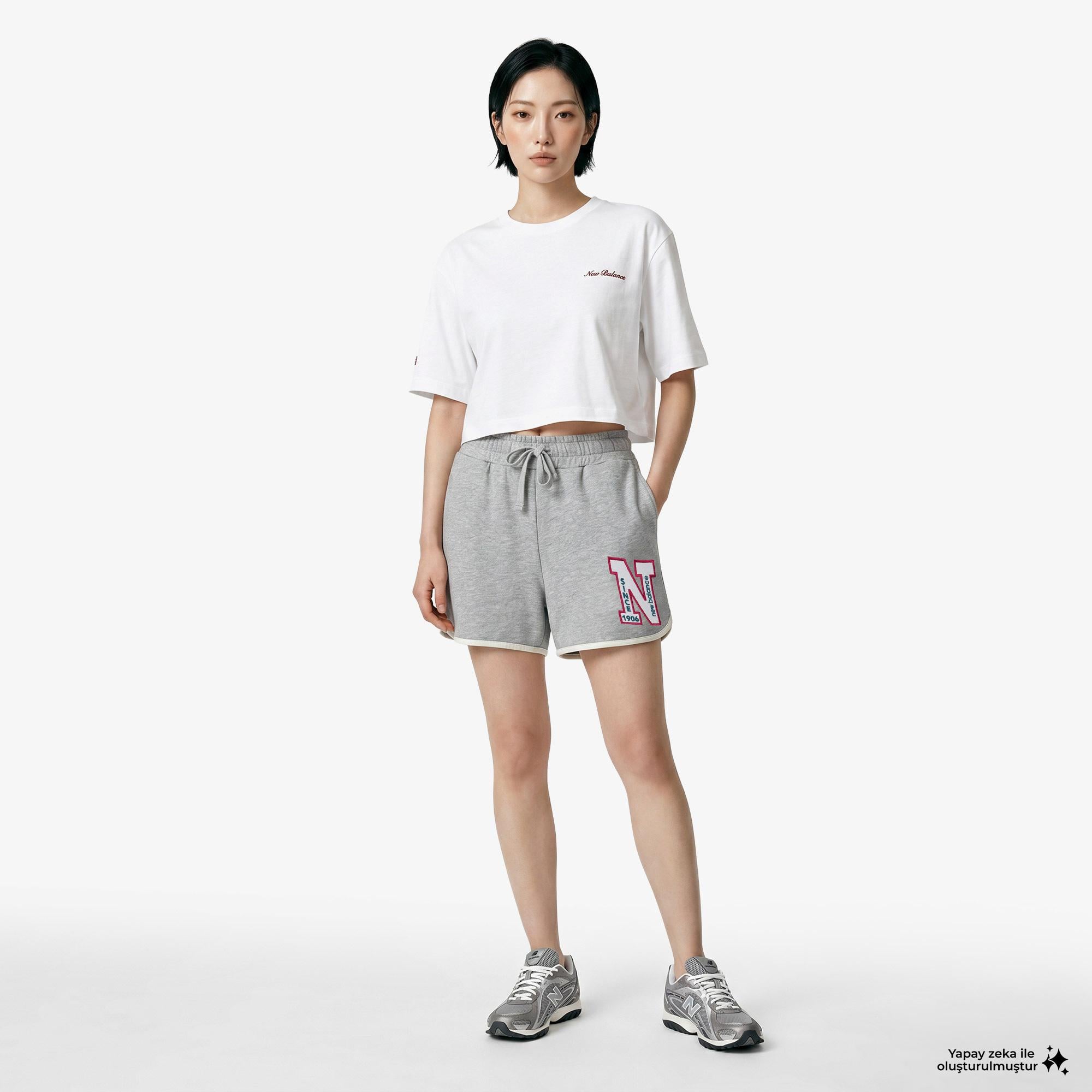New Balance WNS1619 Lifestyle Kadın Gri Şort