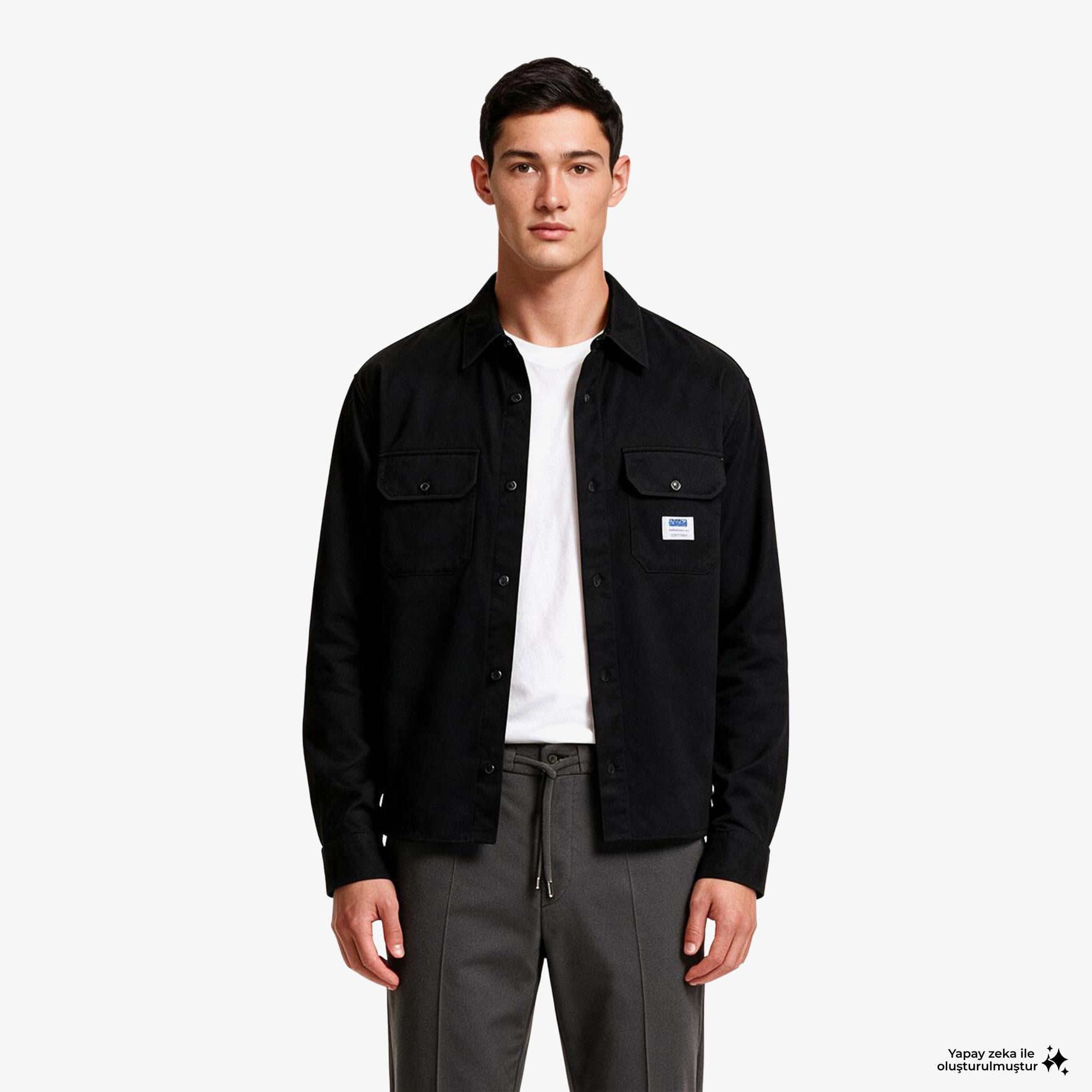 Hugo Boss Twill Ekynone Relaxed Fit Erkek Siyah Gömlek