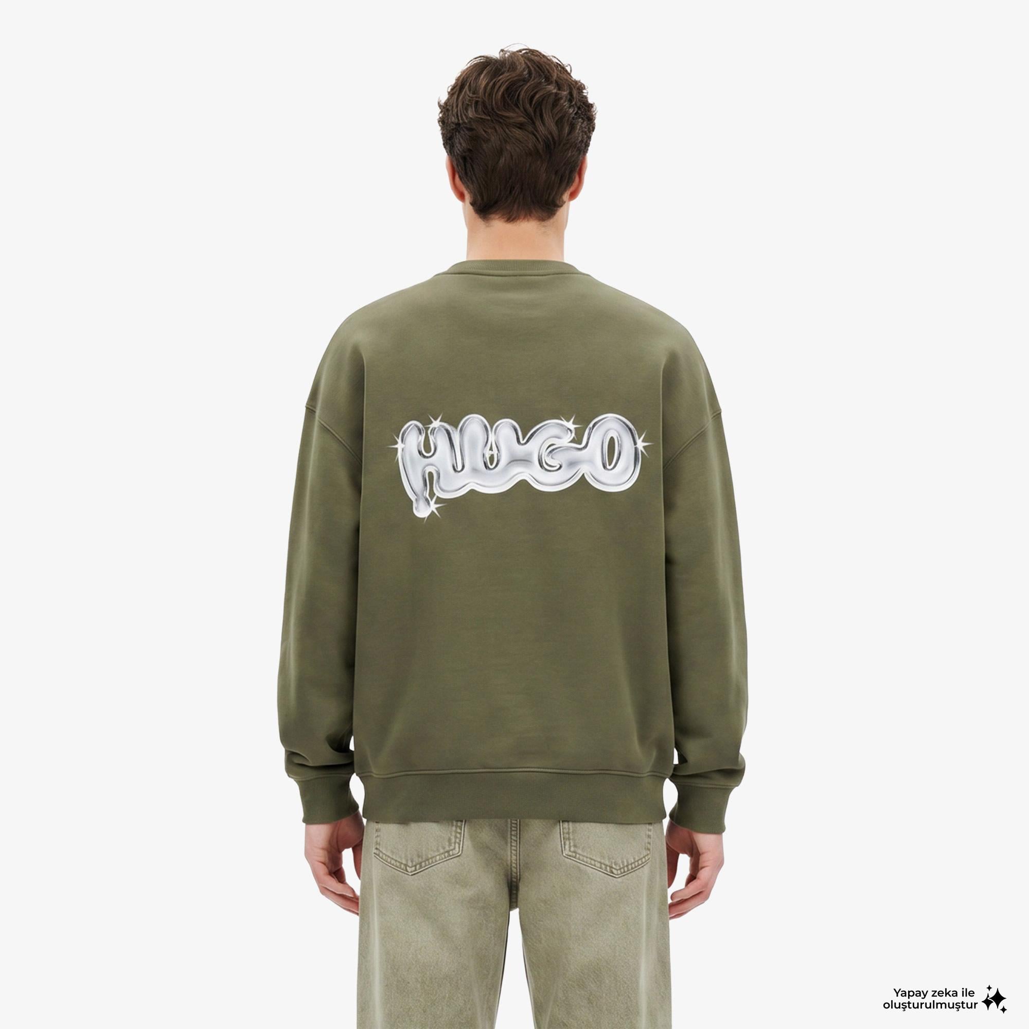 Hugo Nyrocrew Erkek Haki Sweatshirt