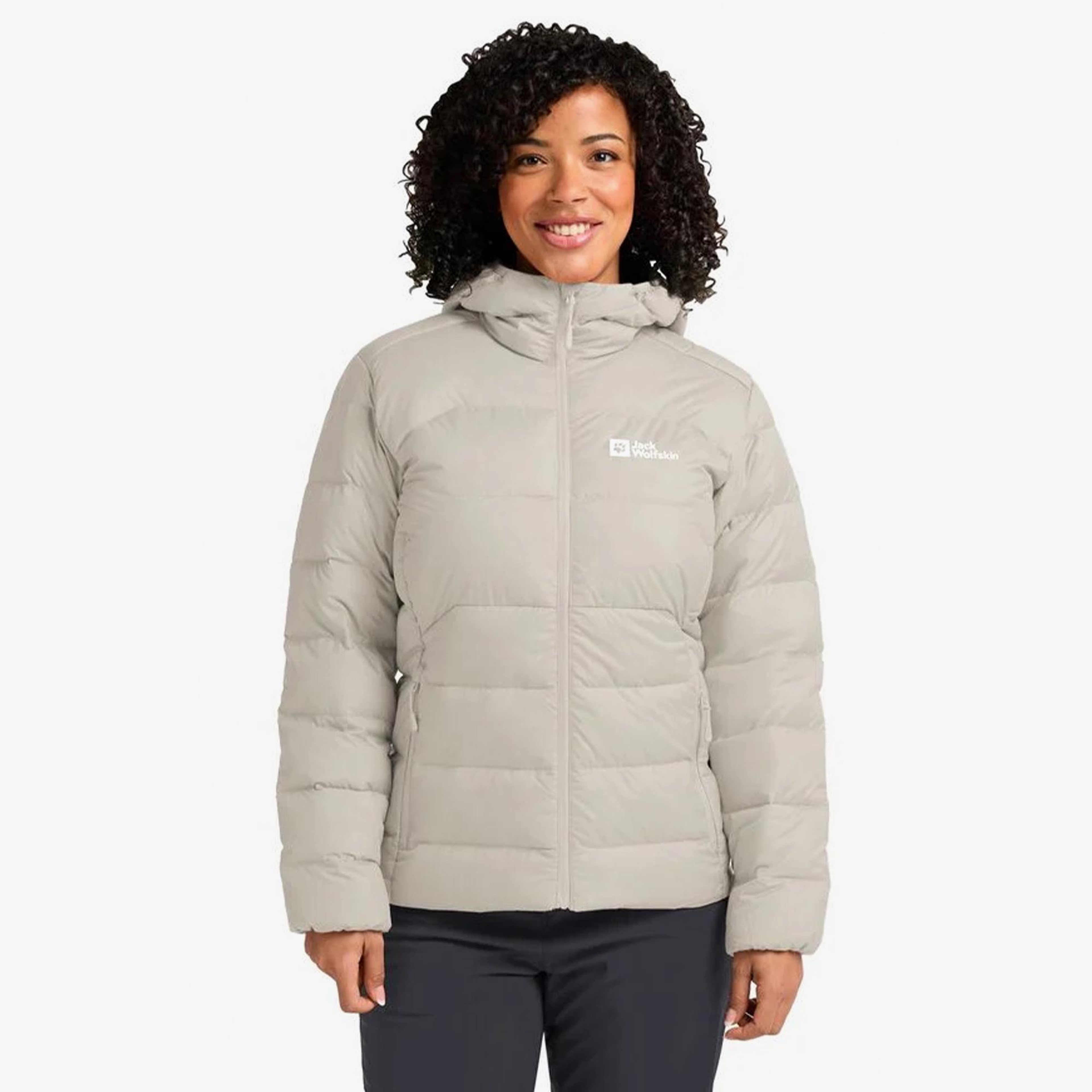 Jack Wolfskin Ather Down Hoody Kadın Gri Mont