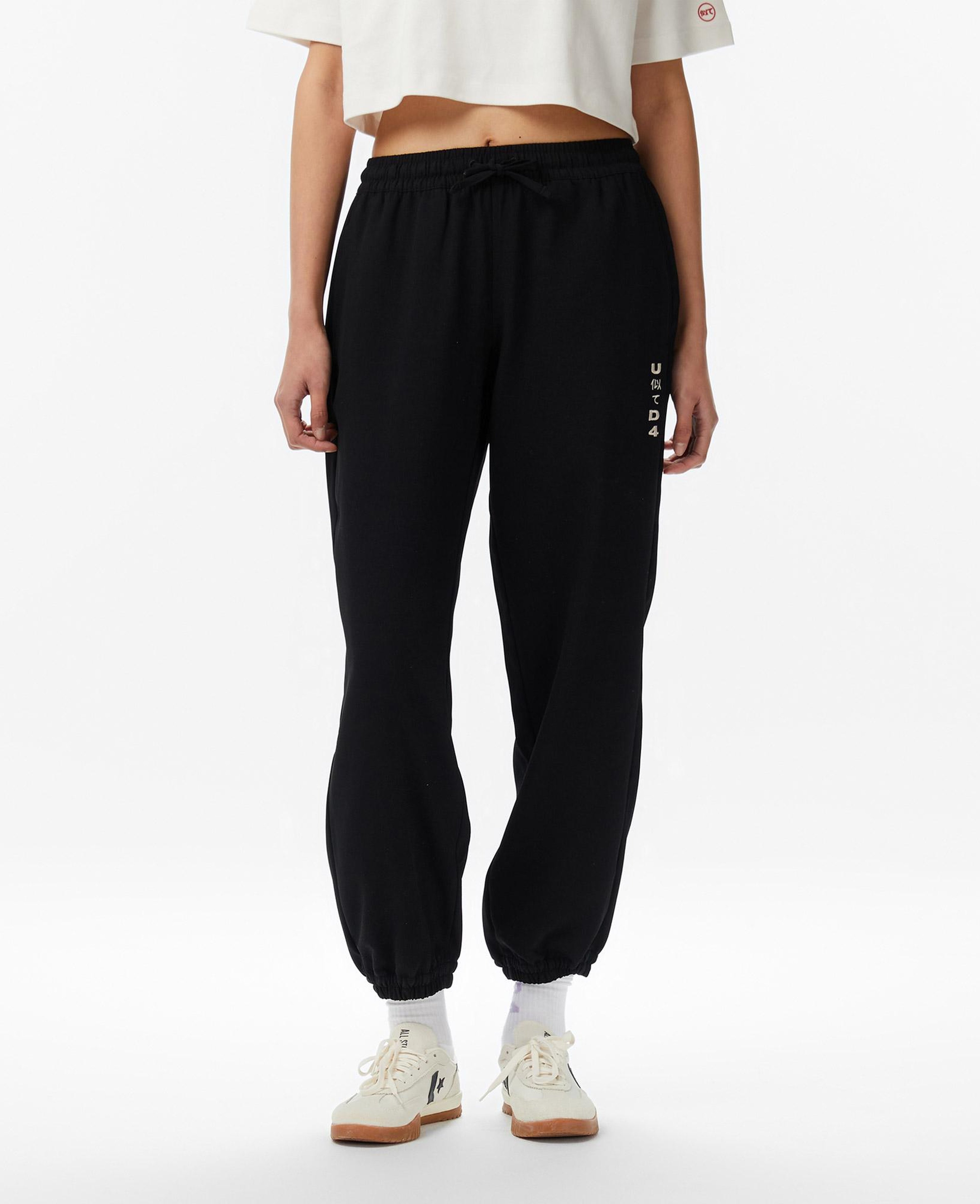 UNITED4 Regular Fit Kadın Siyah Eşofman Altı