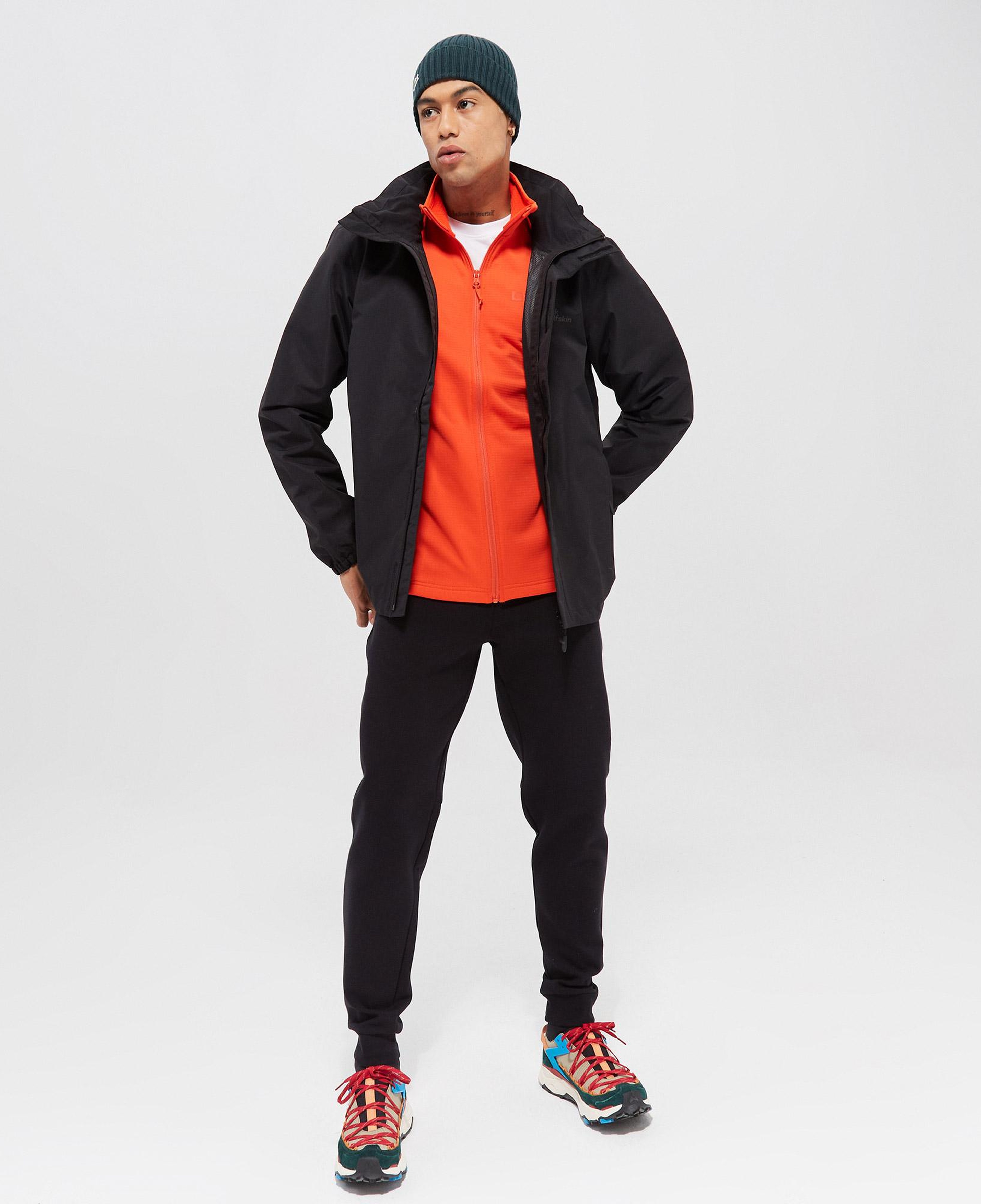 Jack Wolfskin Stormy Point 2L Erkek Siyah Su Geçirmez Mont