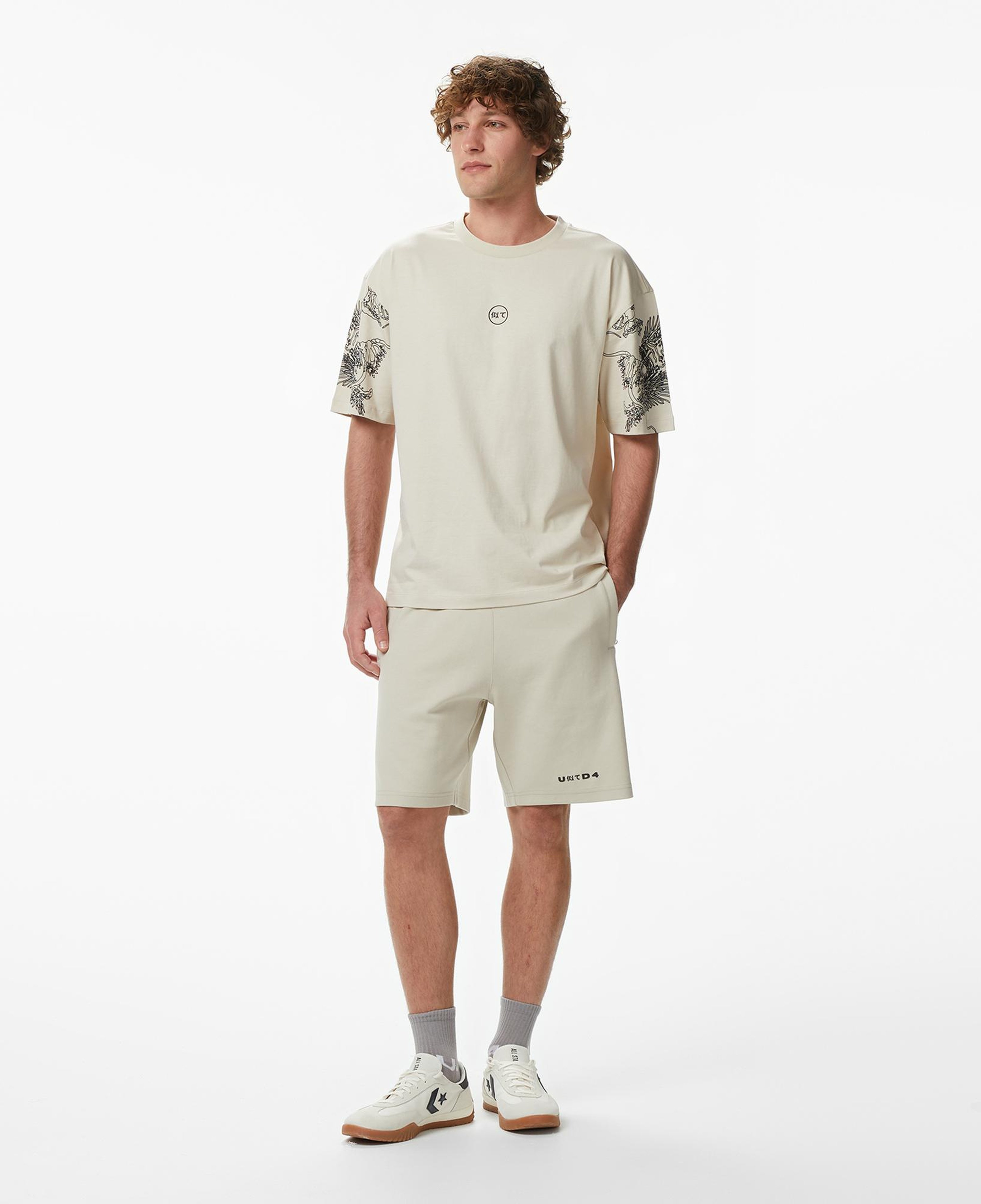 UNITED4 Regular Fit Erkek Krem Şort