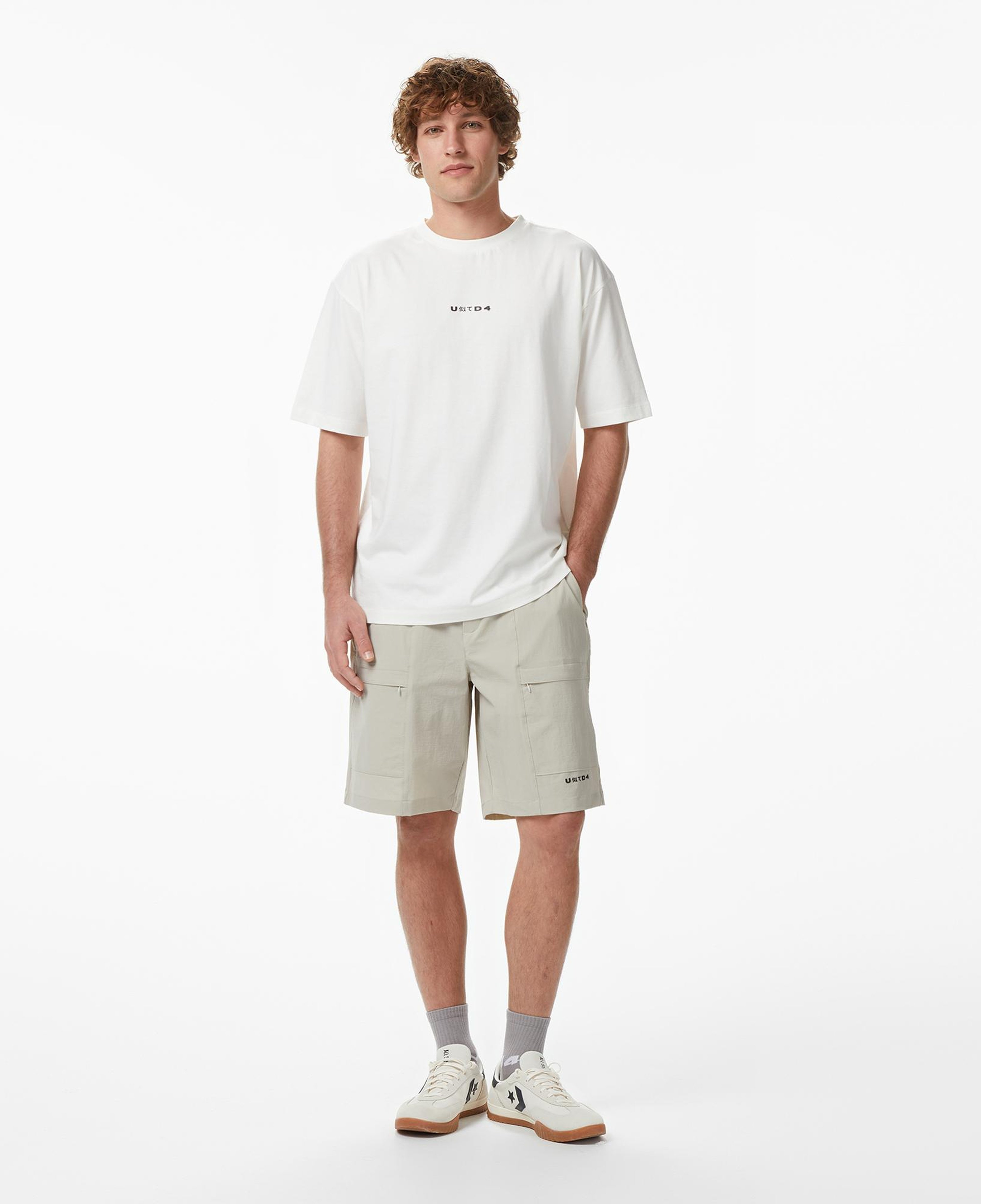 UNITED4 Regular Fit Erkek Bej T-Shirt