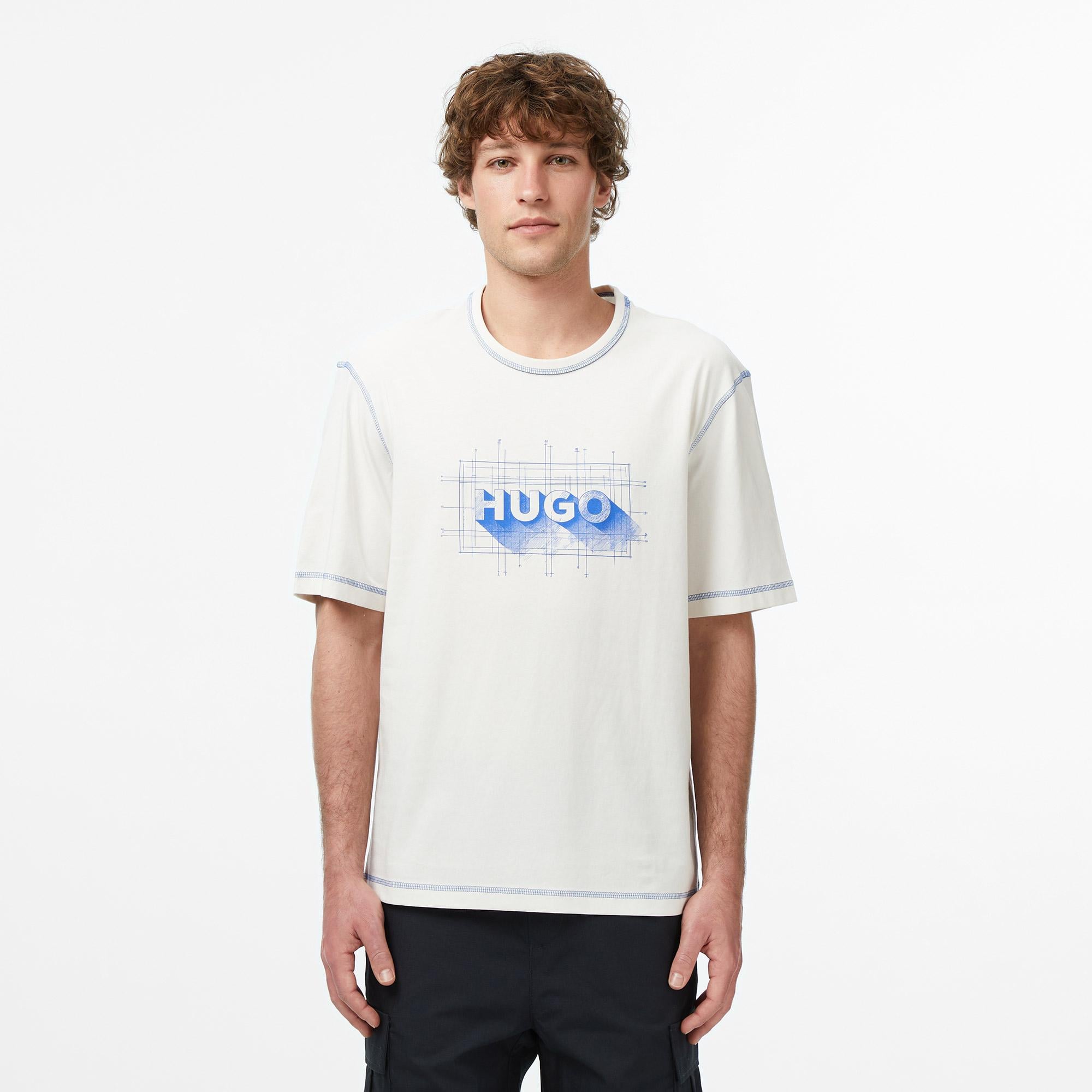 Hugo Nothal Erkek Beyaz T-Shirt