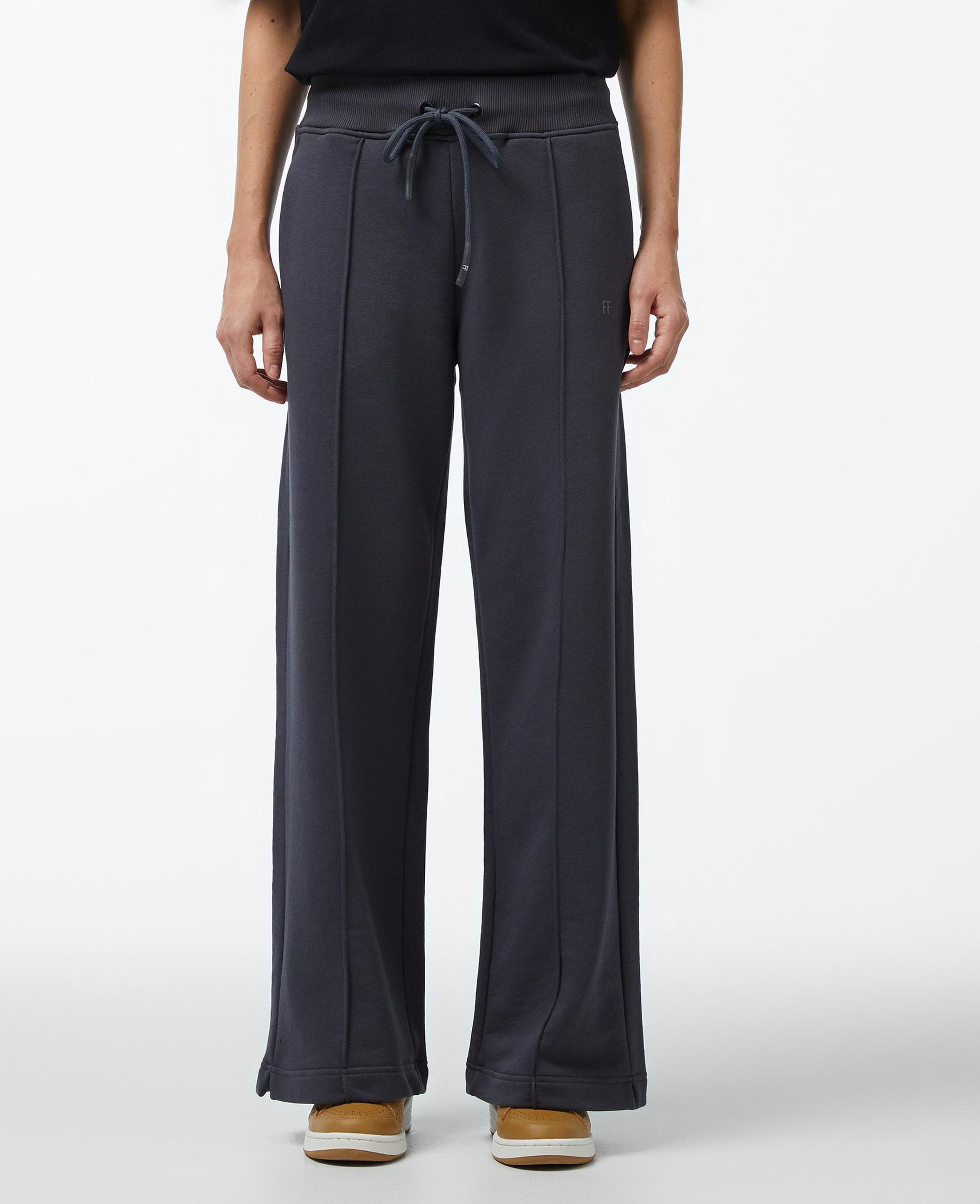 Forfun Ff High Waisted Wide Leg Kadın Gri Eşofman Altı