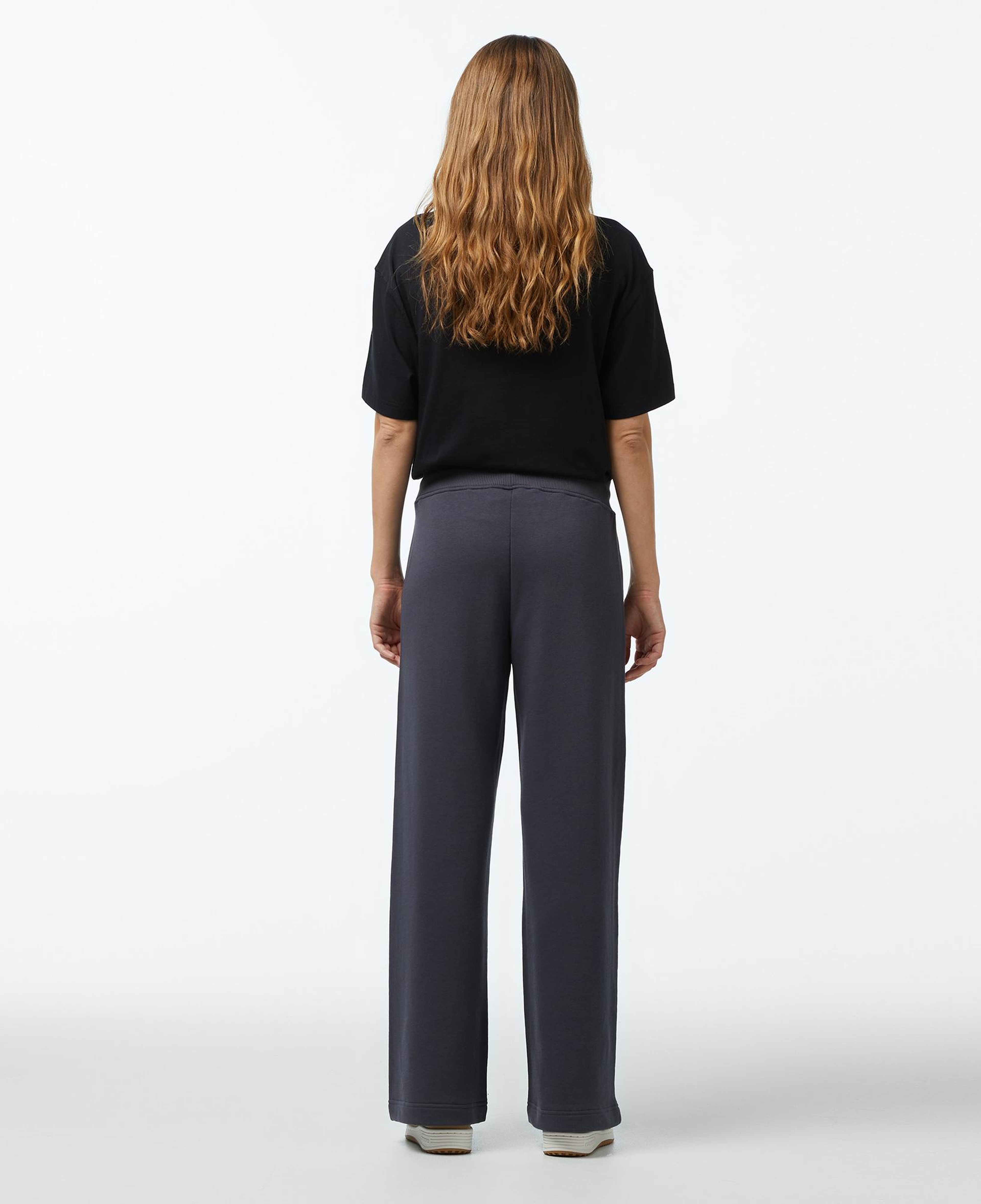 Forfun Ff High Waisted Wide Leg Kadın Gri Eşofman Altı