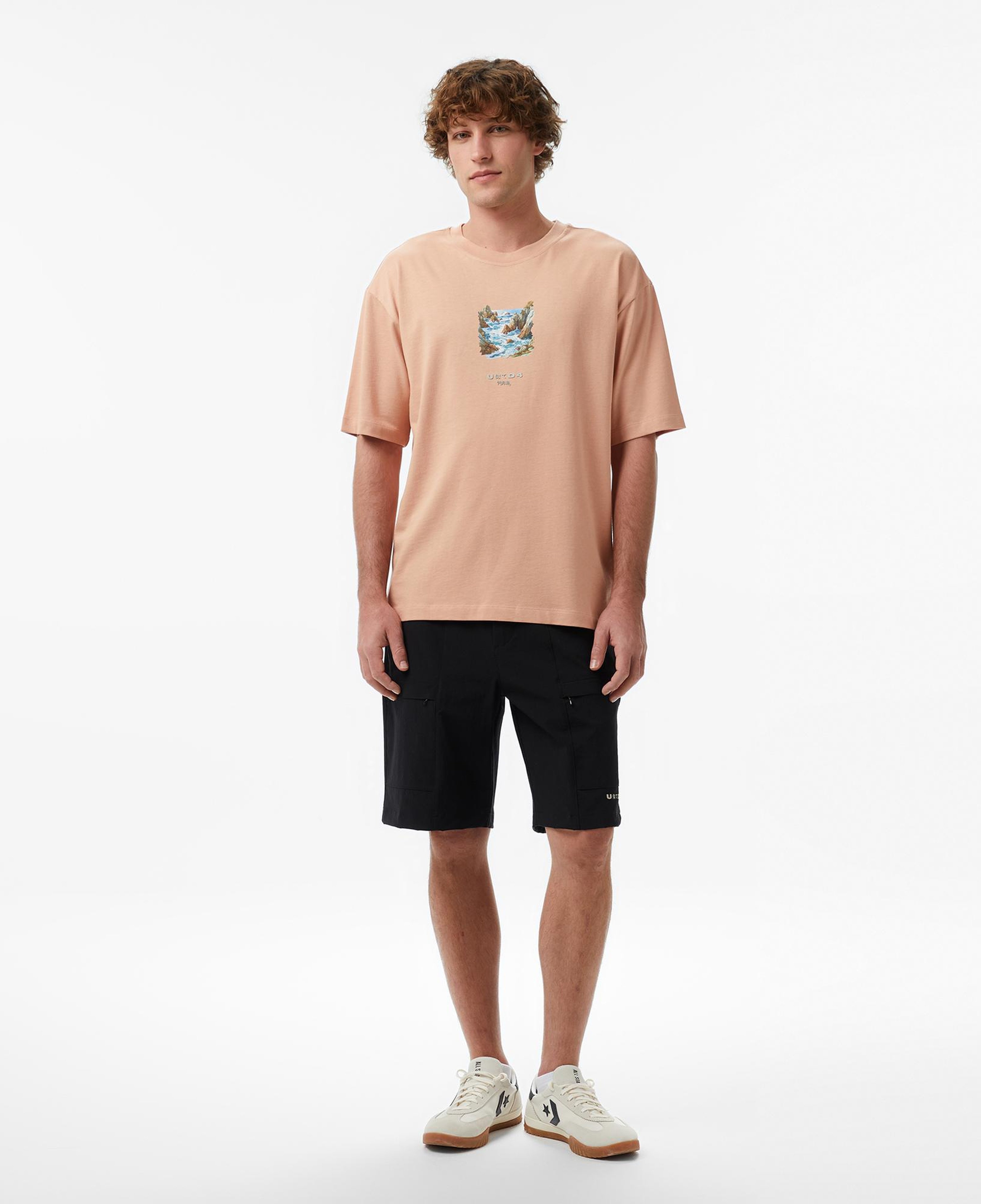 UNITED4 Regular Fit Erkek Bej T-Shirt