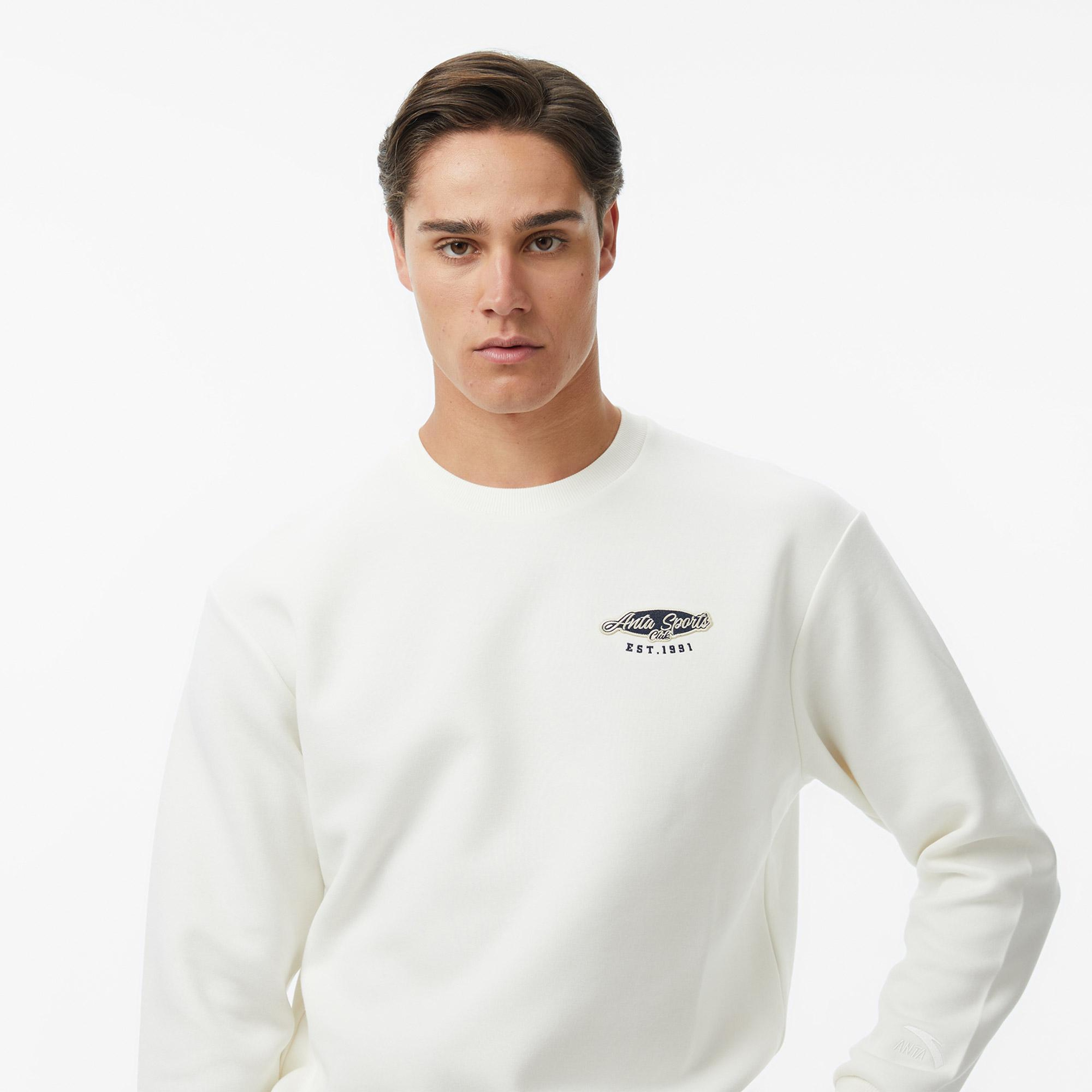 Anta You Are The Ping To My Pong Erkek Beyaz Sweatshirt