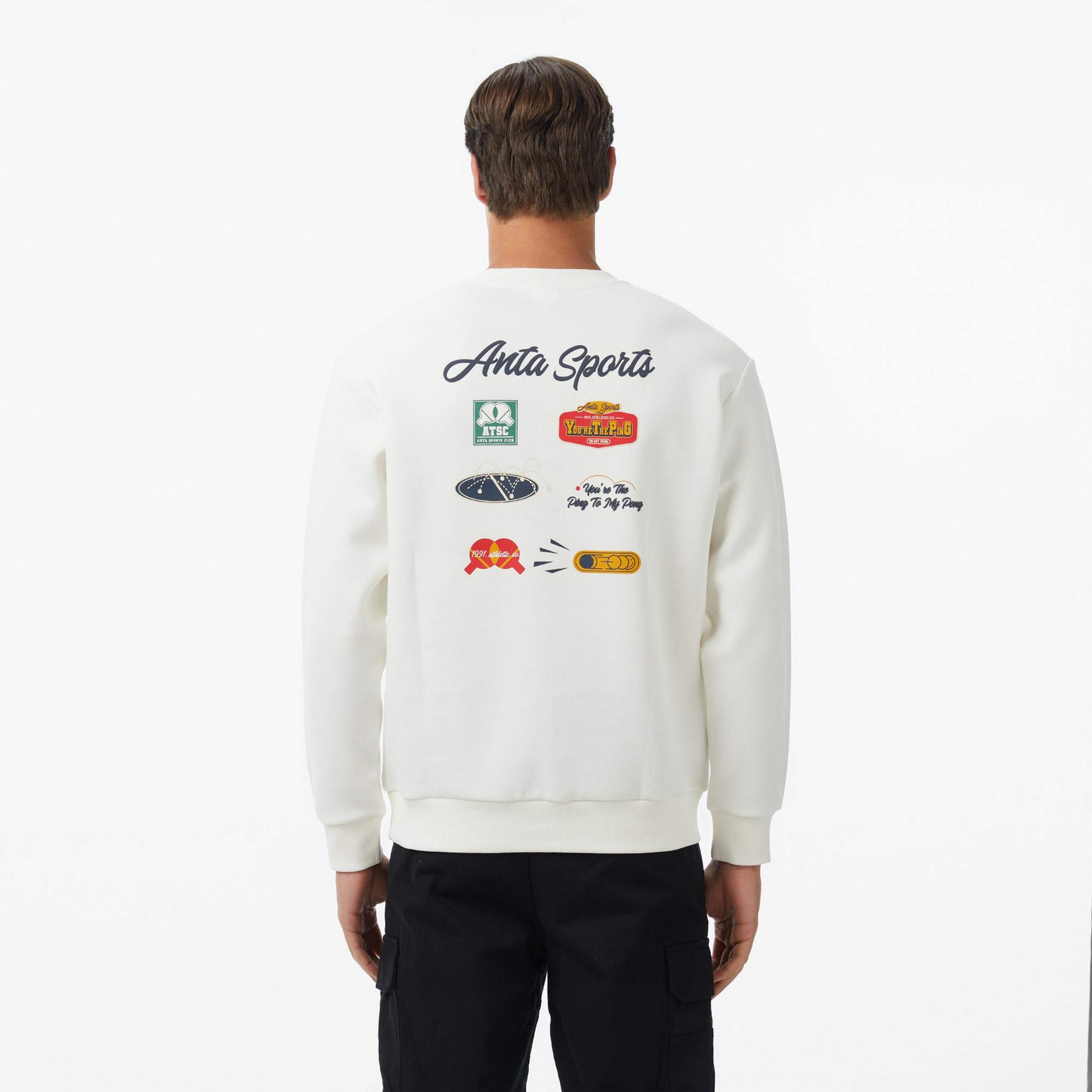 Anta You Are The Ping To My Pong Erkek Beyaz Sweatshirt