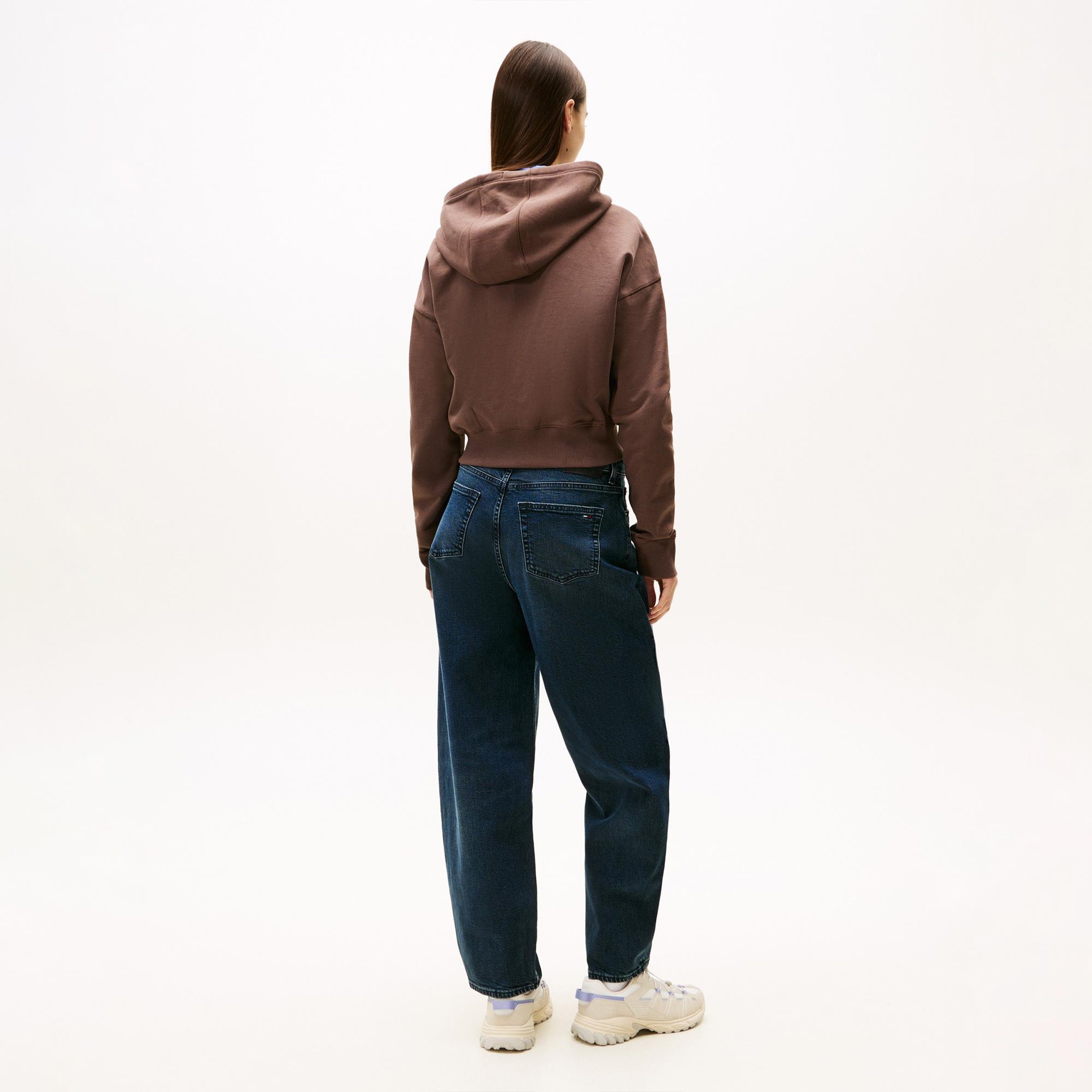 Tommy Hilfiger Bxy Crop Zip Kadın Kahverengi Sweatshirt