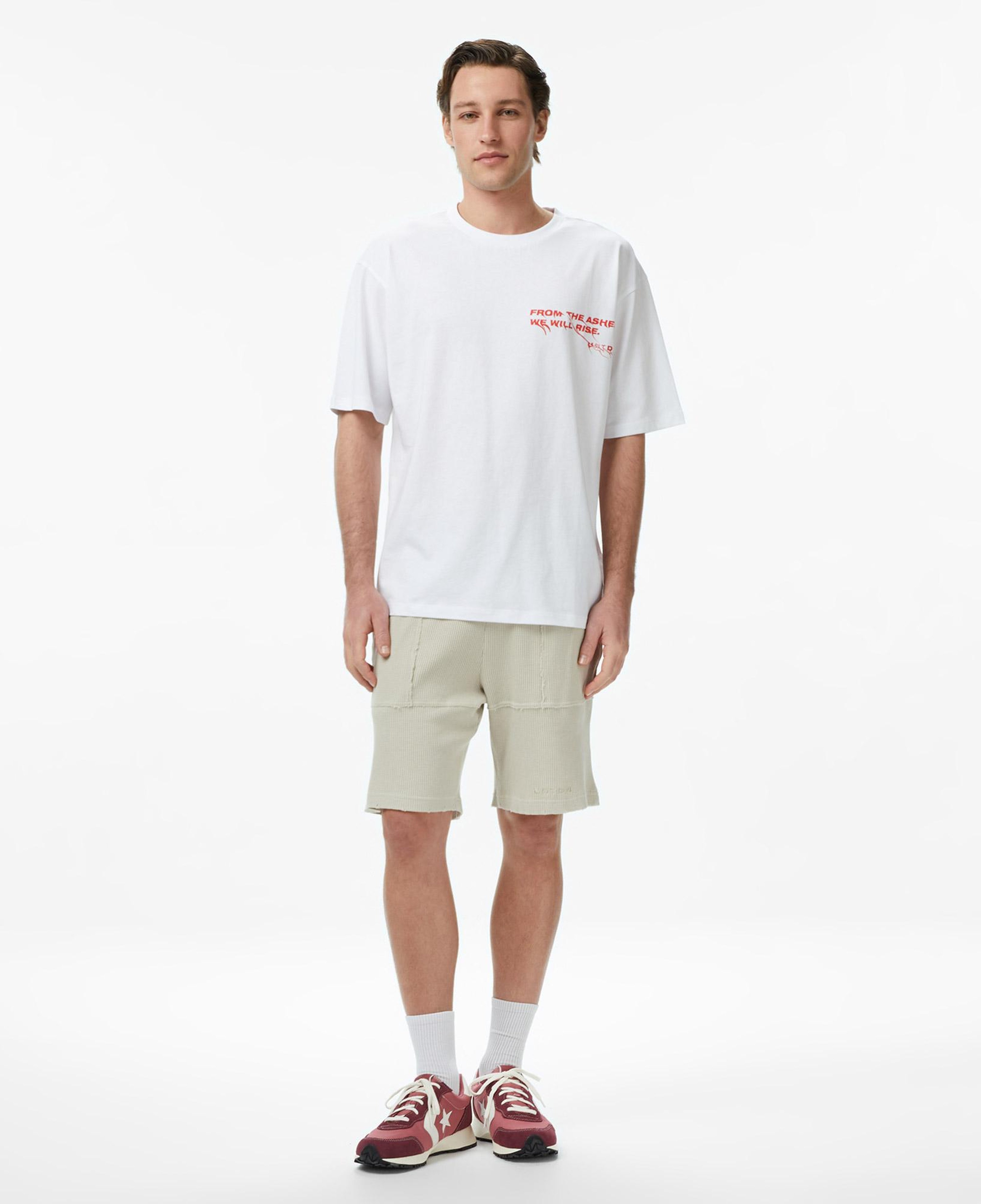 UNITED4 Regular Fit Erkek Beyaz T-Shirt