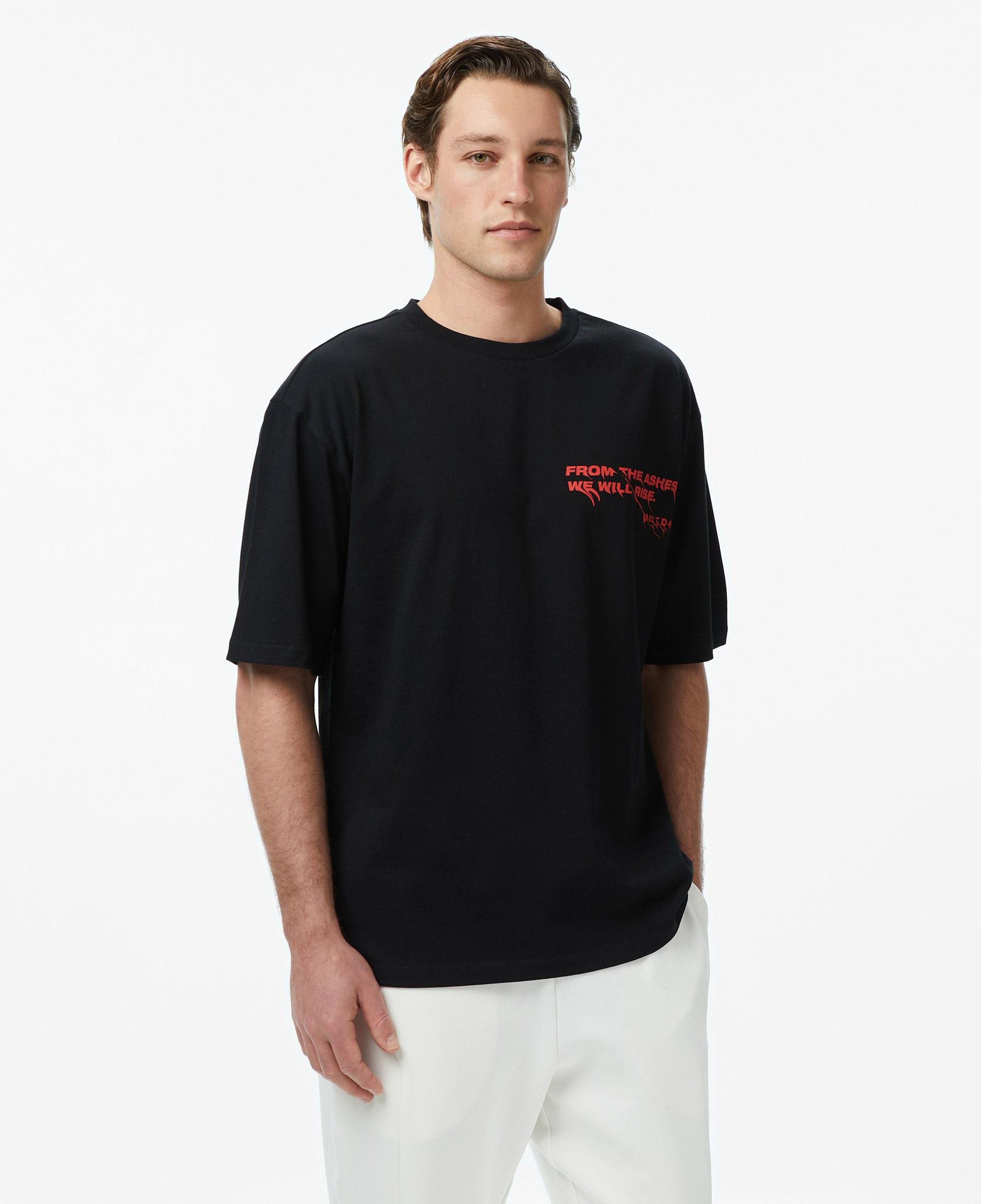 UNITED4 Regular Fit Erkek Siyah T-Shirt
