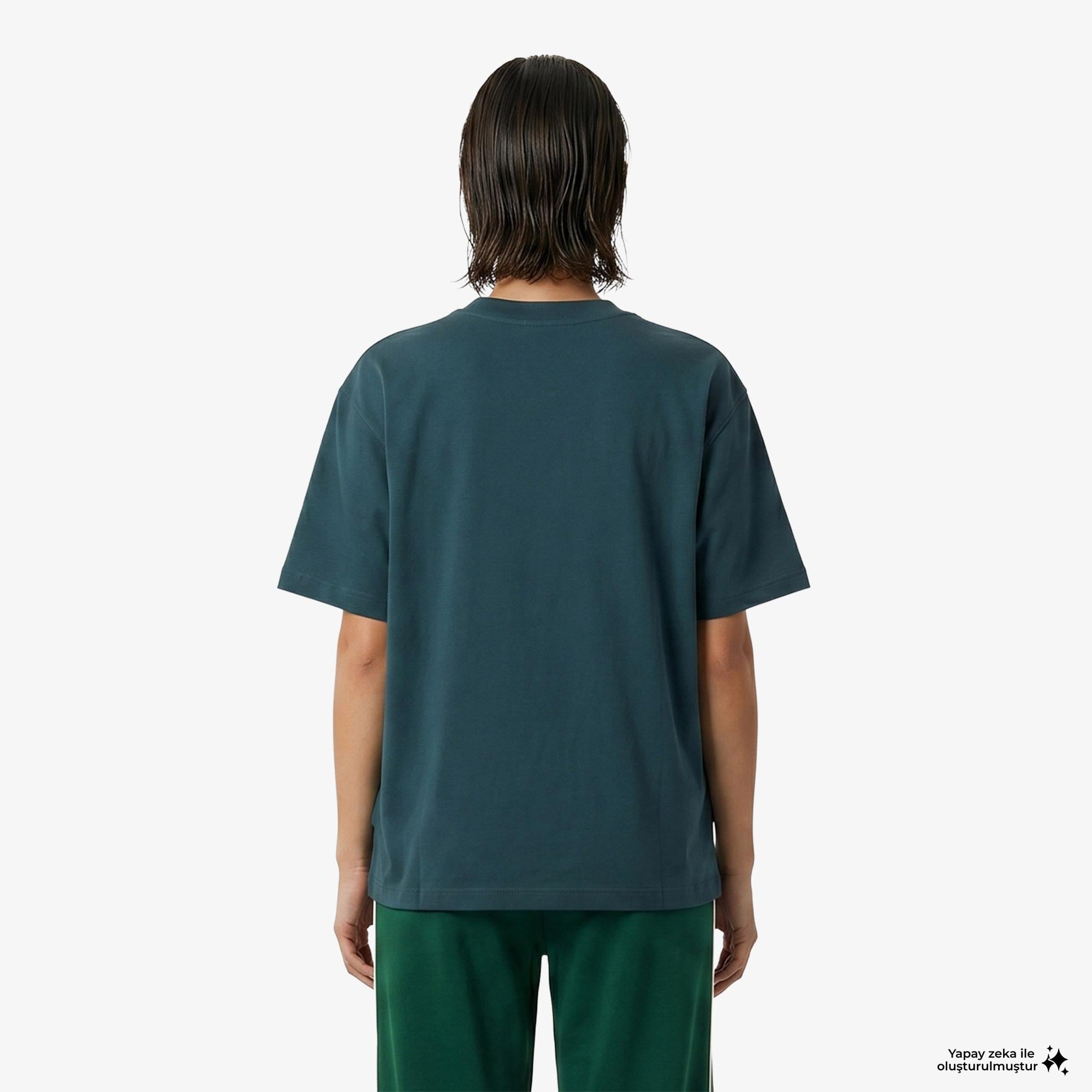 New Balance Sport Graphic Oversized Kadın Yeşil T-Shirt