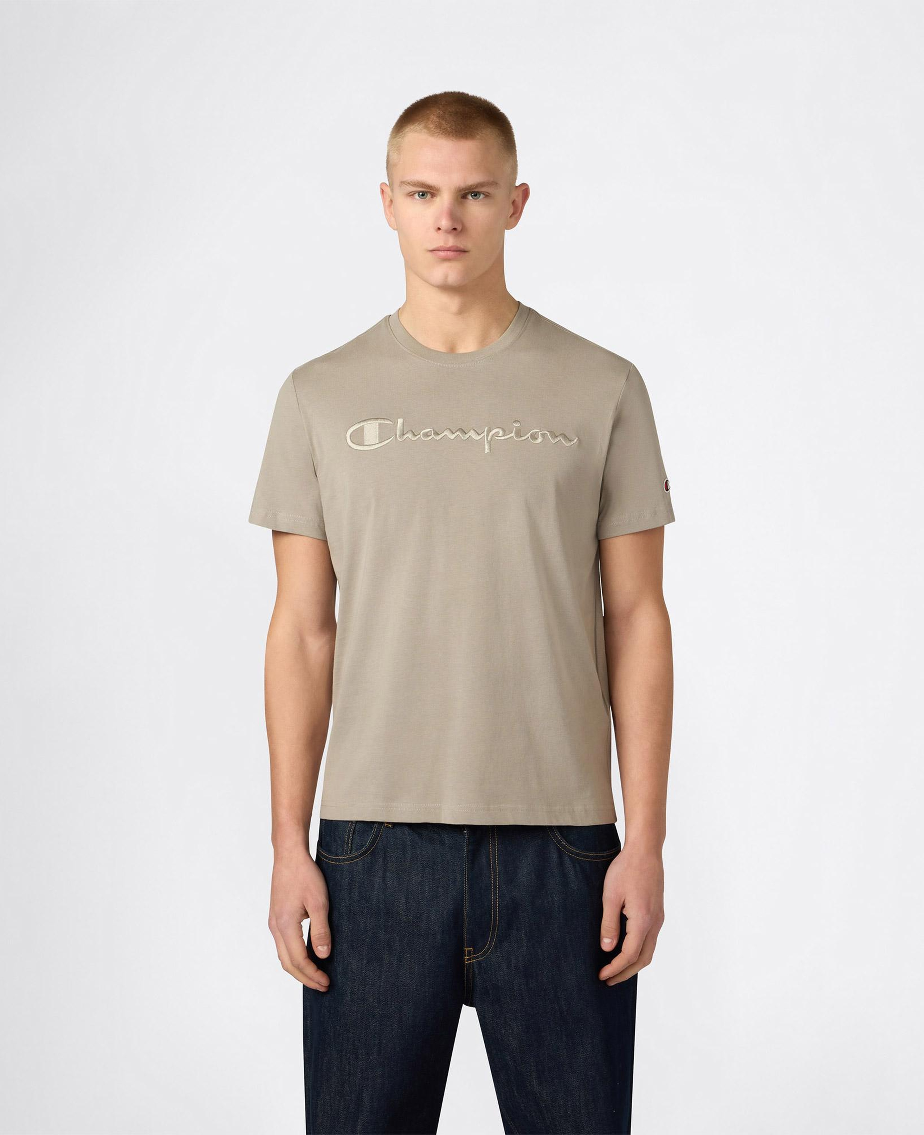 Champion SS Regular Fit Erkek Gri T-Shirt