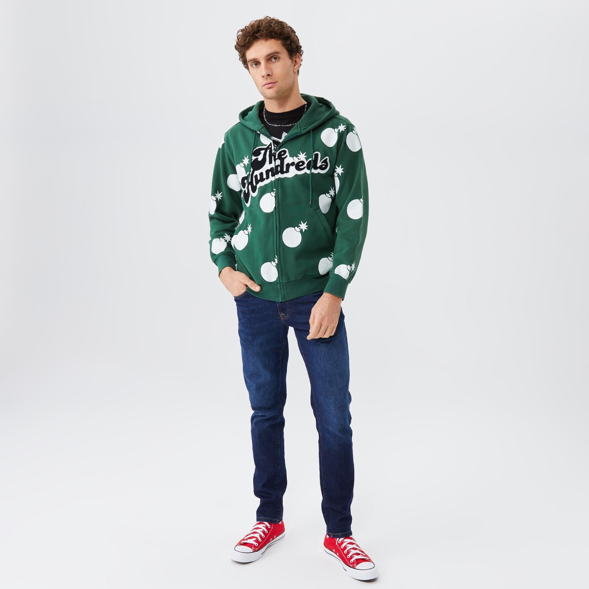 The Hundreds Endless Erkek Yeşil Kapüşonlu Eşofman Üstü