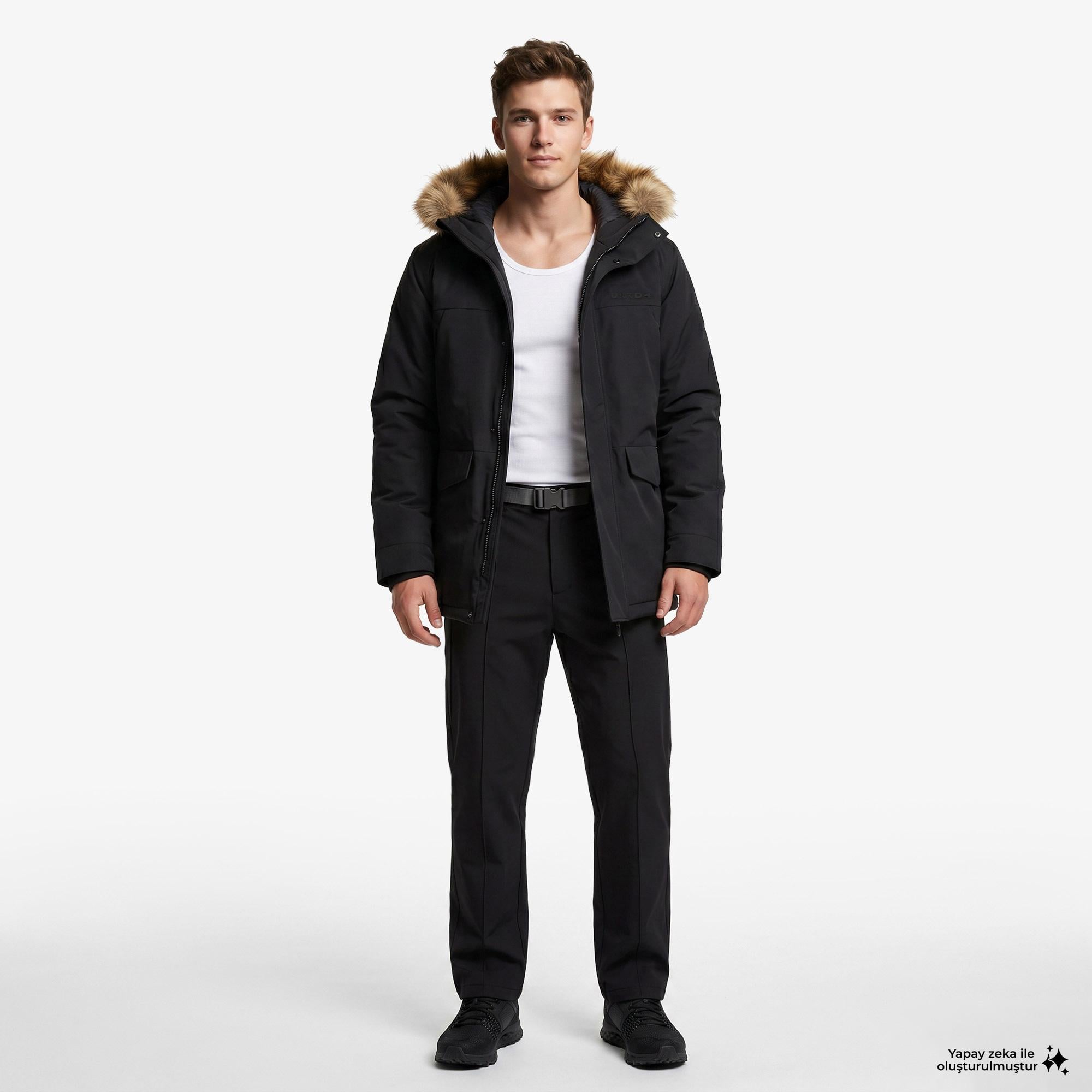 UNITED4 Regular Fit Erkek Siyah Mont