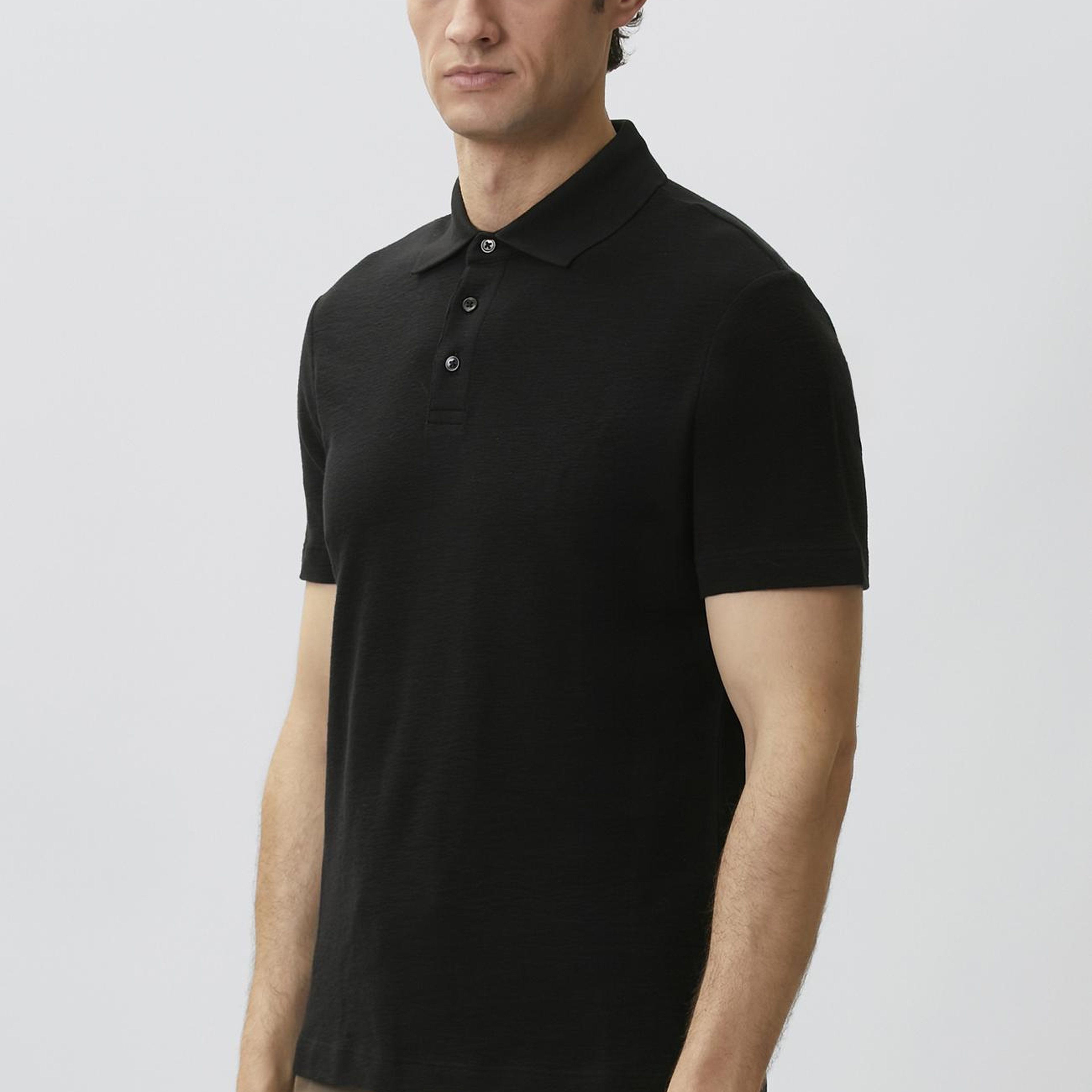Network Erkek Siyah Jakarlı Polo Yaka T-shirt