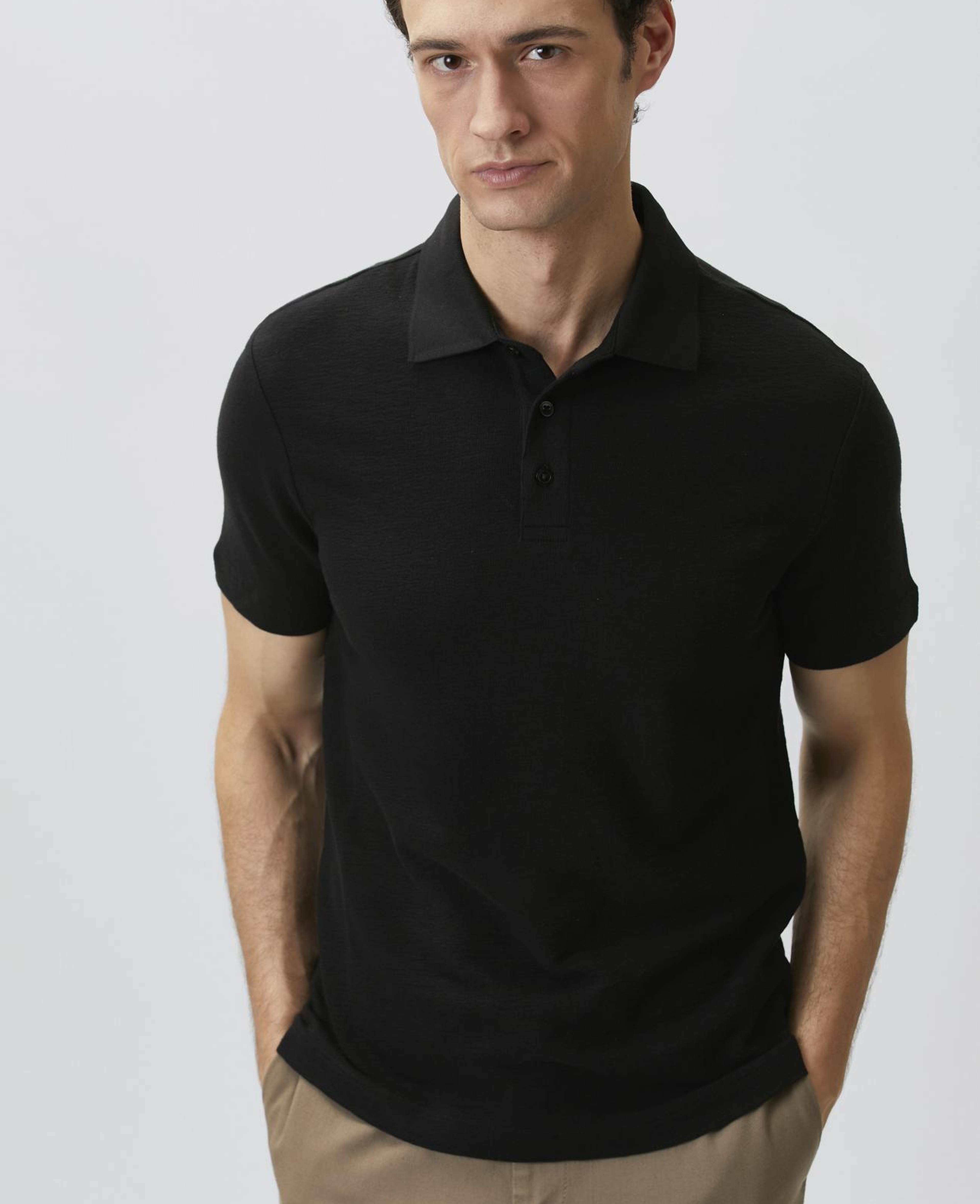Network Erkek Siyah Jakarlı Polo Yaka T-shirt