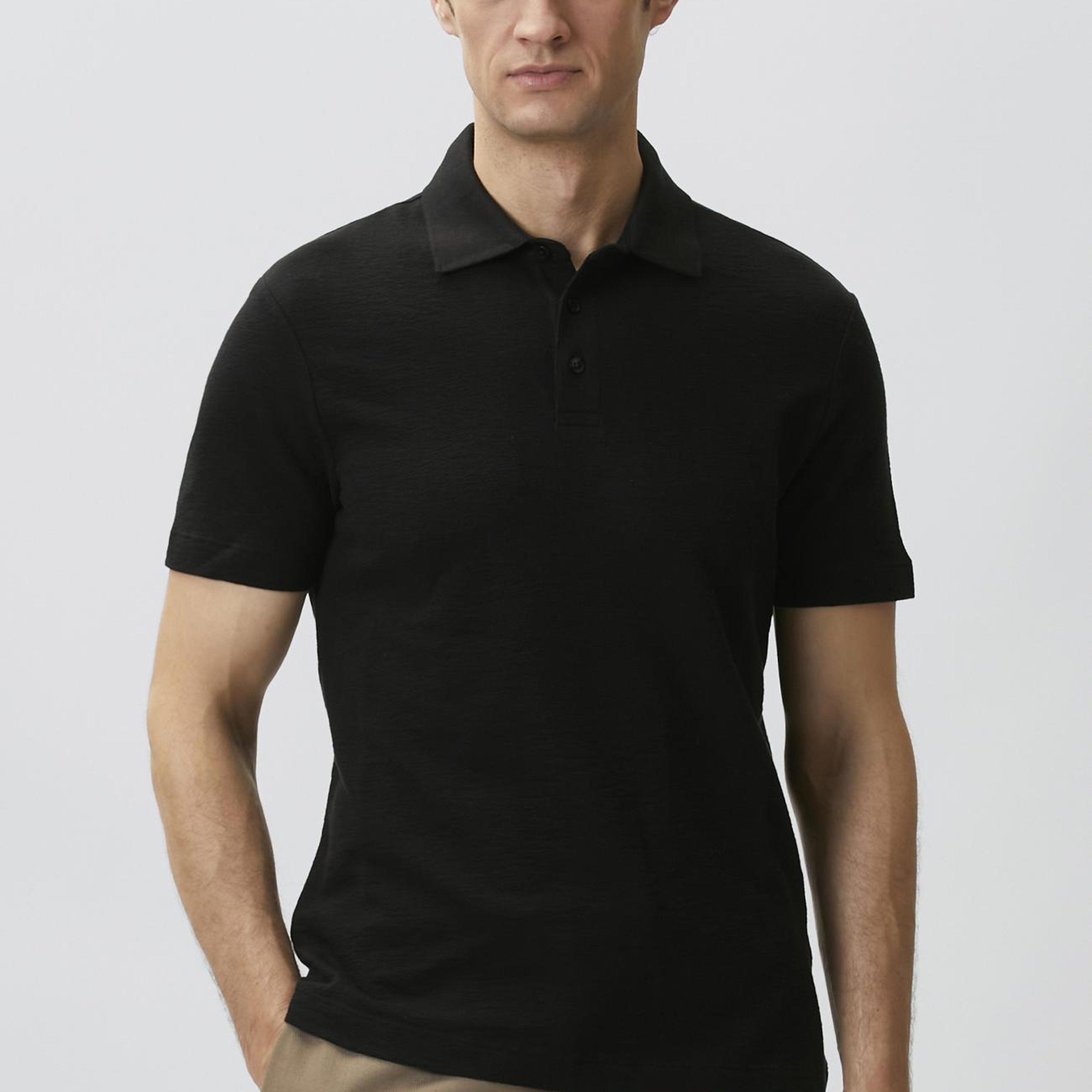 Network Erkek Siyah Jakarlı Polo Yaka T-shirt