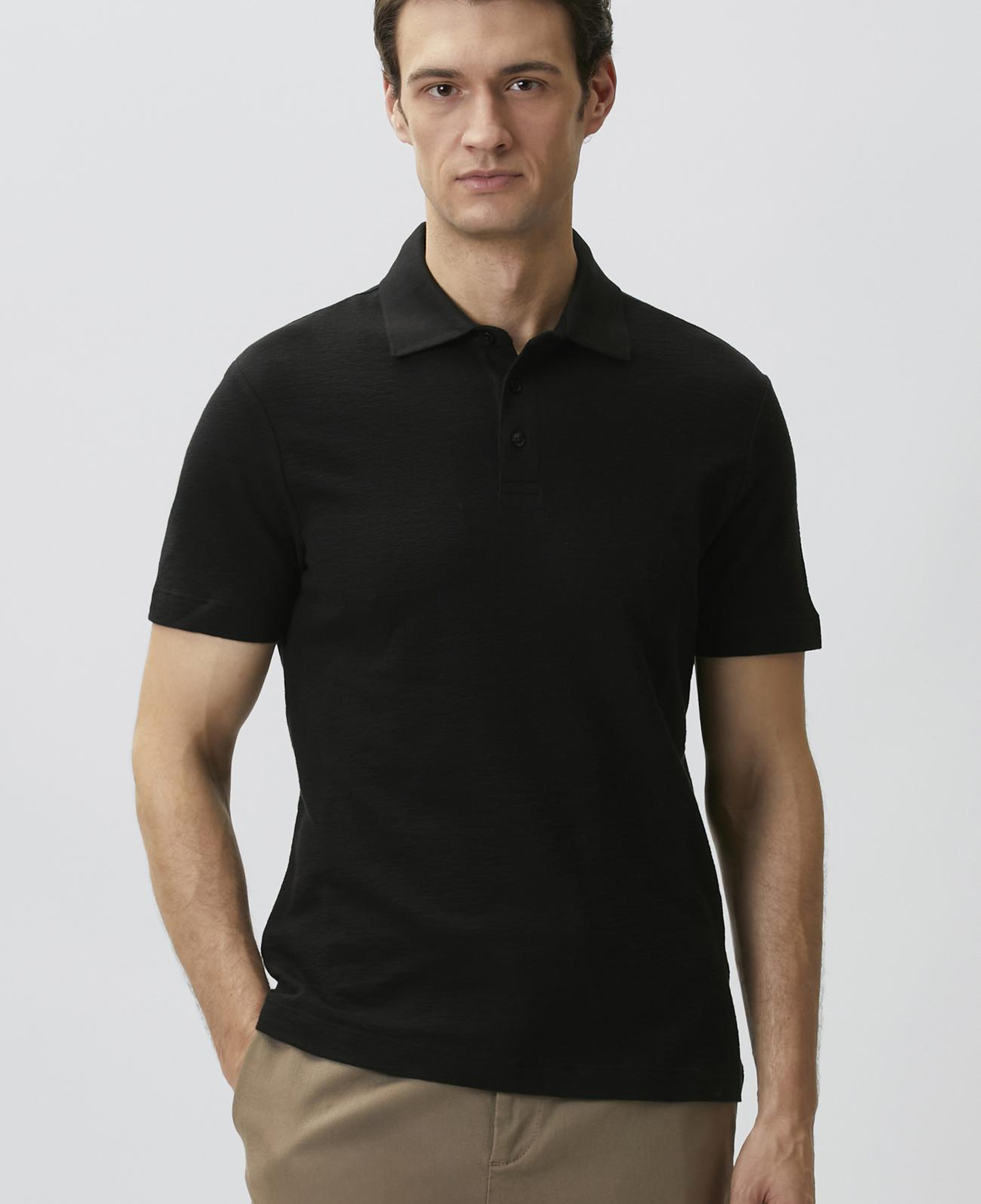 Network Erkek Siyah Jakarlı Polo Yaka T-shirt