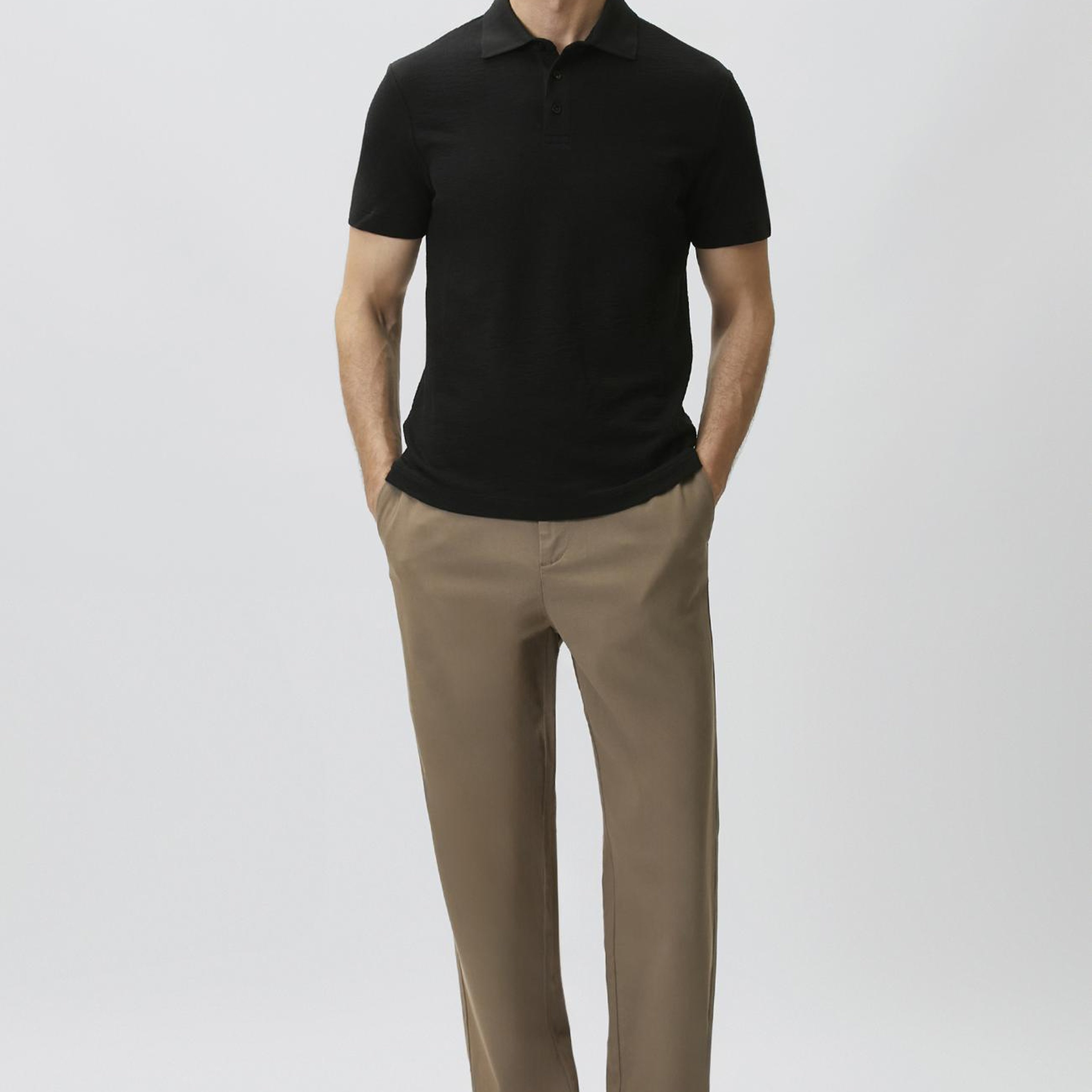 Network Erkek Siyah Jakarlı Polo Yaka T-shirt
