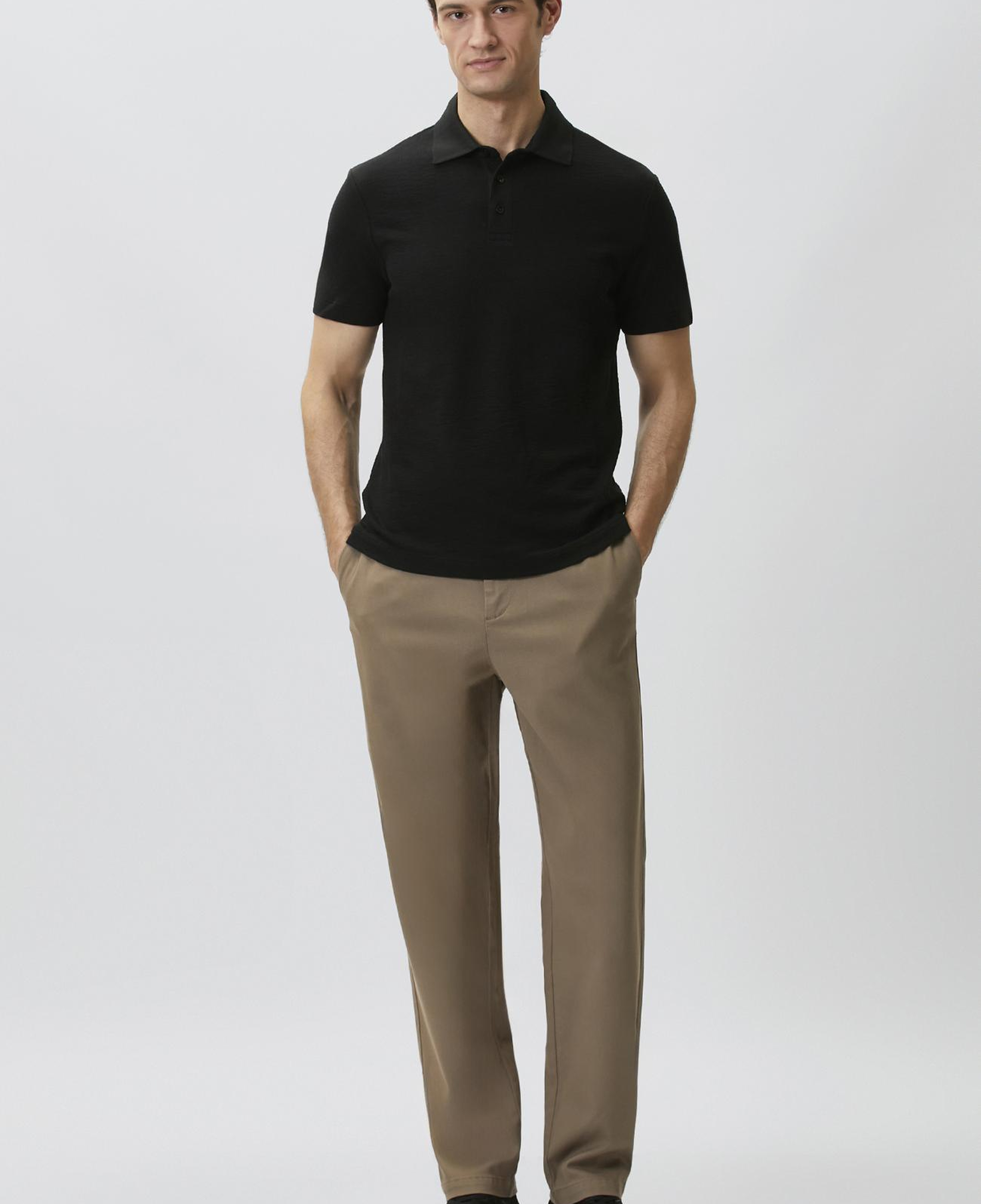 Network Erkek Siyah Jakarlı Polo Yaka T-shirt