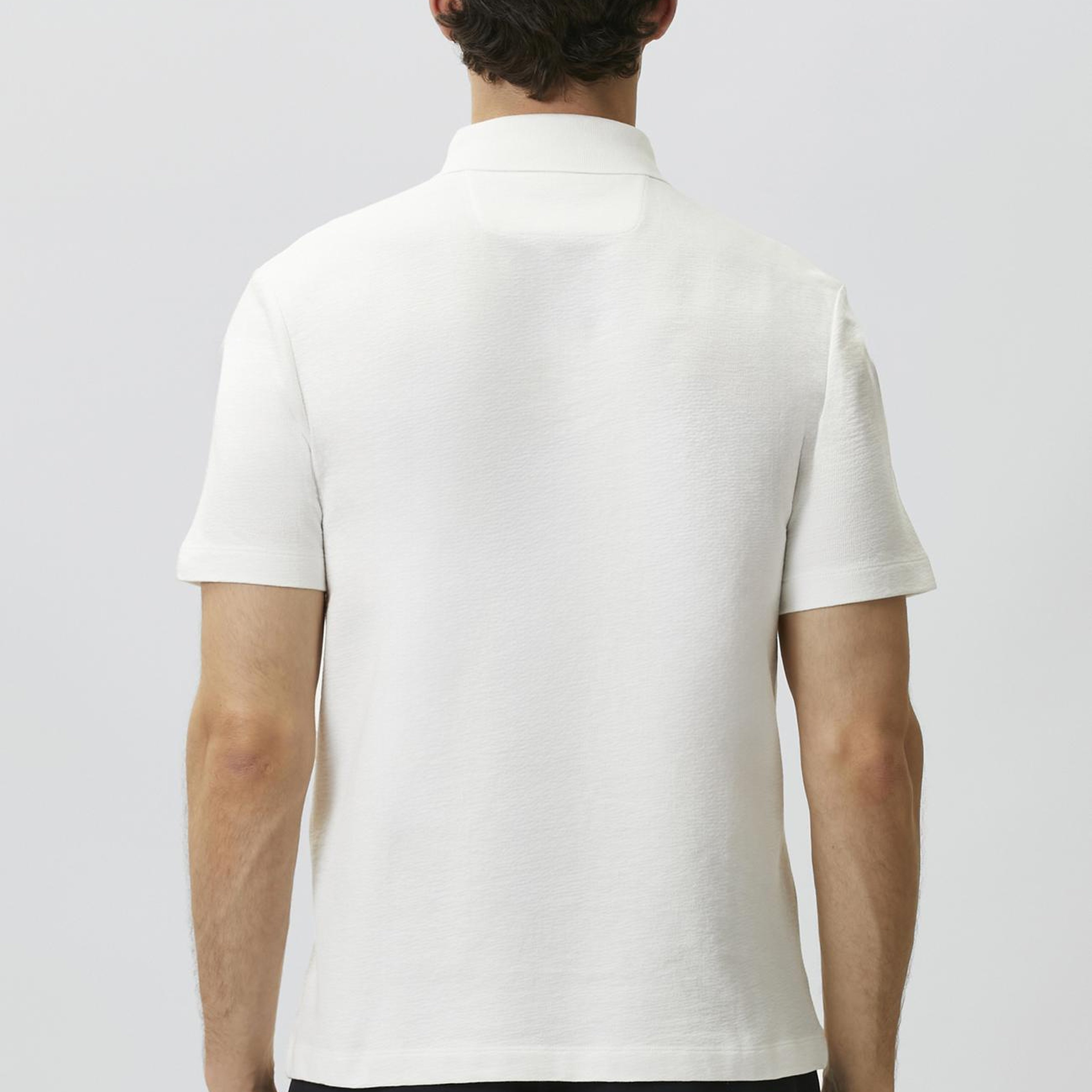Network Erkek Kırık Beyaz Jakarlı Polo Yaka T-shirt