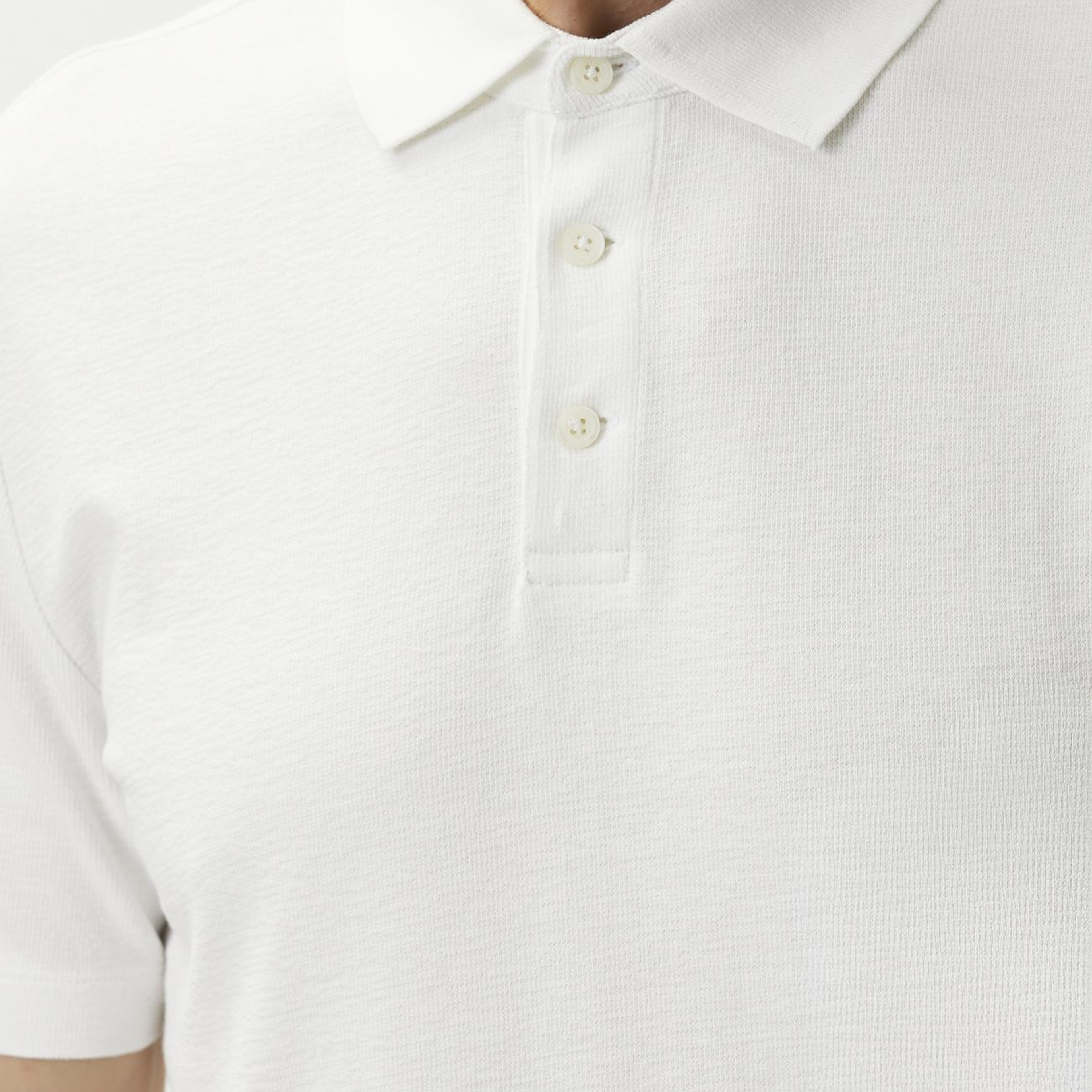 Network Erkek Kırık Beyaz Jakarlı Polo Yaka T-shirt